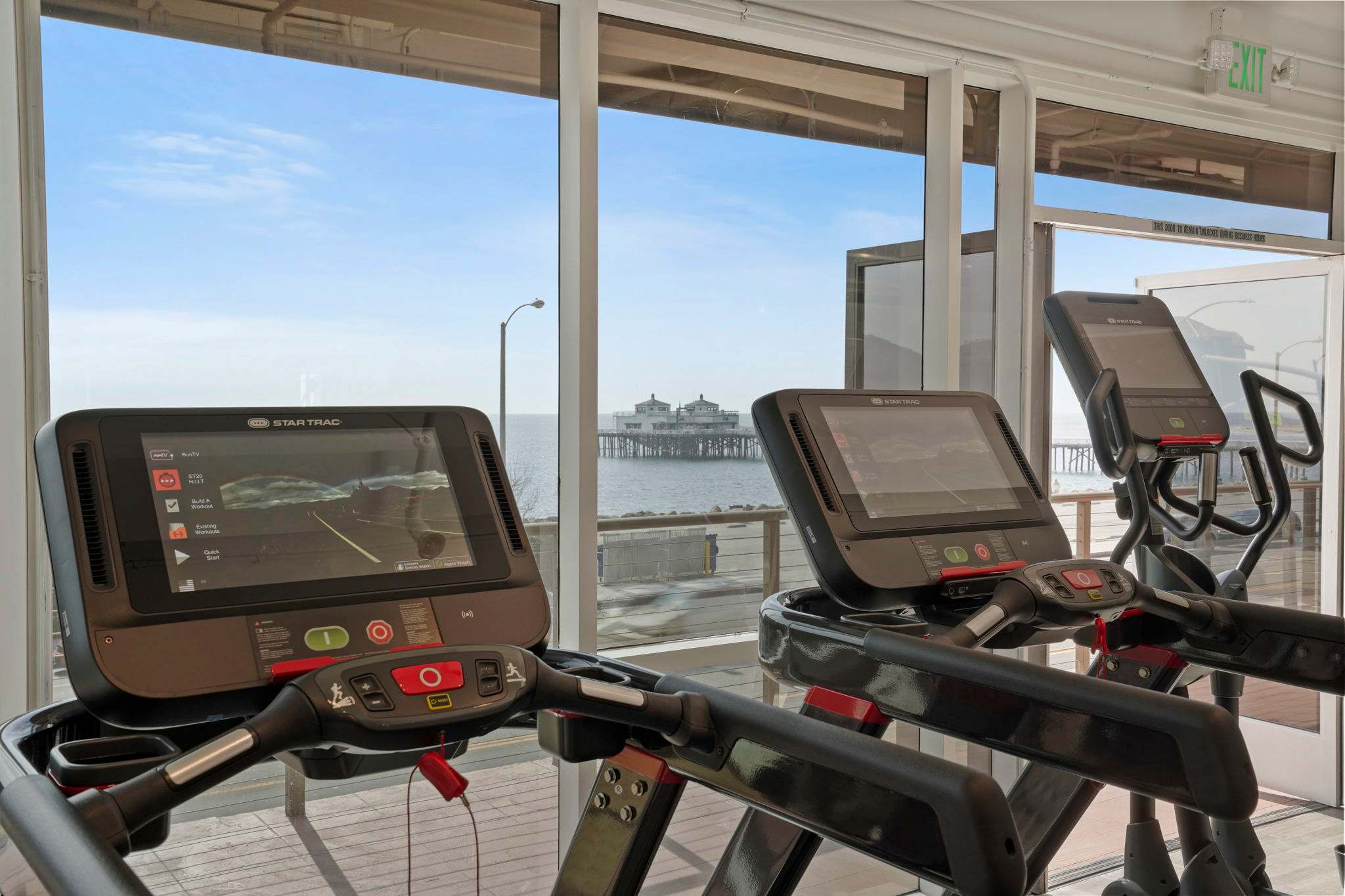 Elevate your workouts at CURE Spa, where luxury fitness meets stunning coastal views just minutes away.