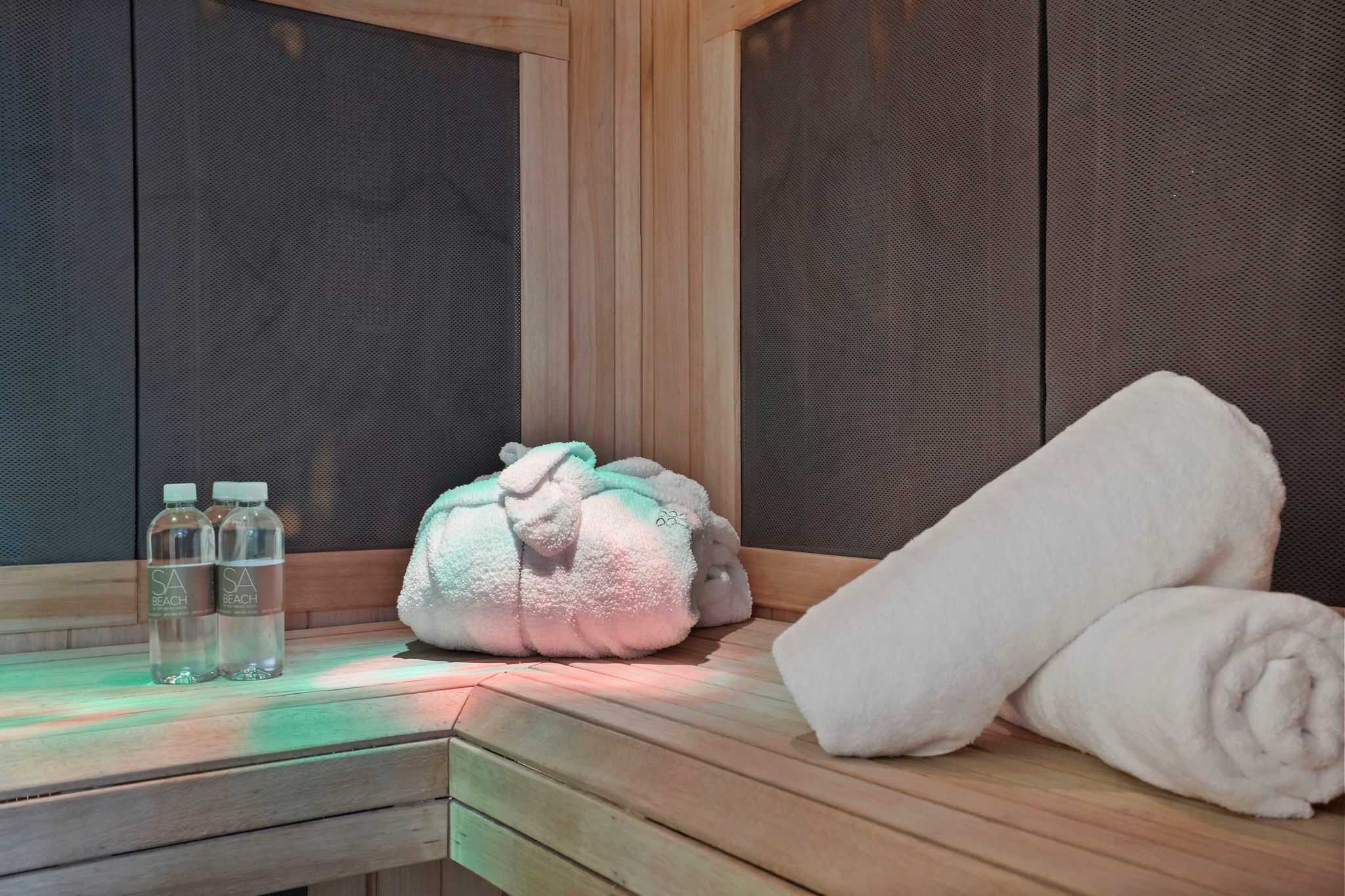 Indulge in ultimate rejuvenation at CURE Spa's exclusive steam room, located nearby.