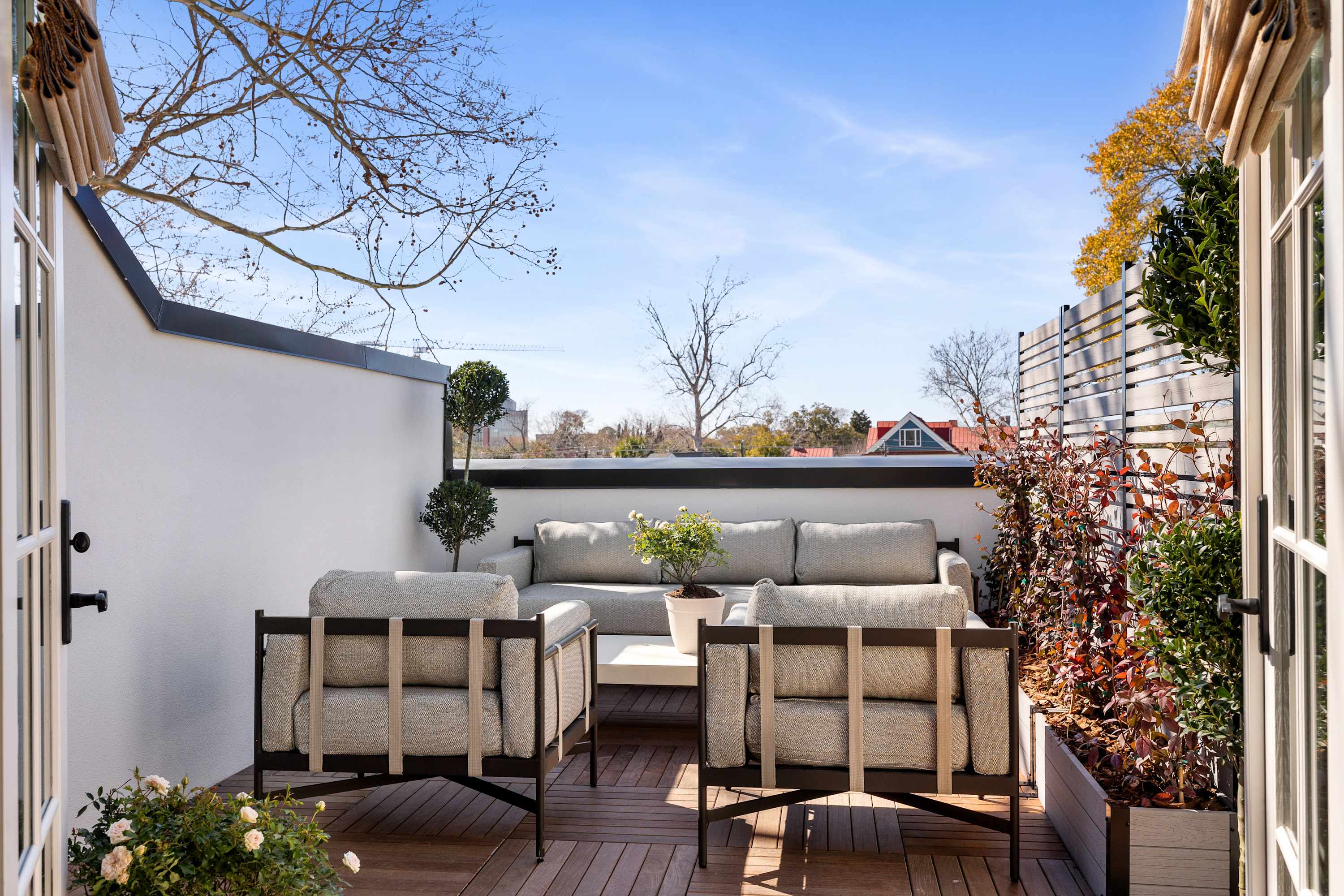 Plenty of outdoor seating on the rooftop! 