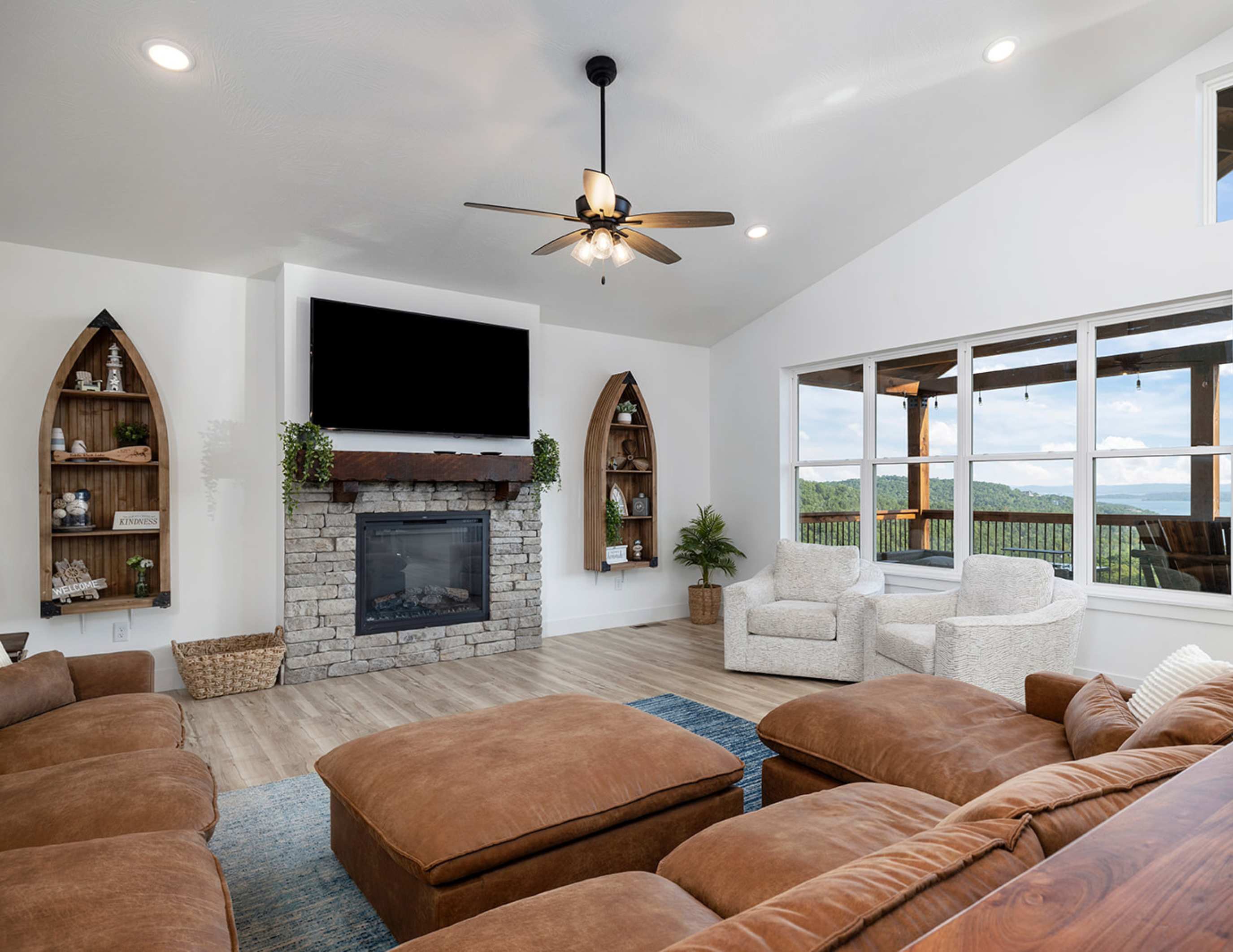 Streaming TVs everywhere you turn in this beautiful massive home