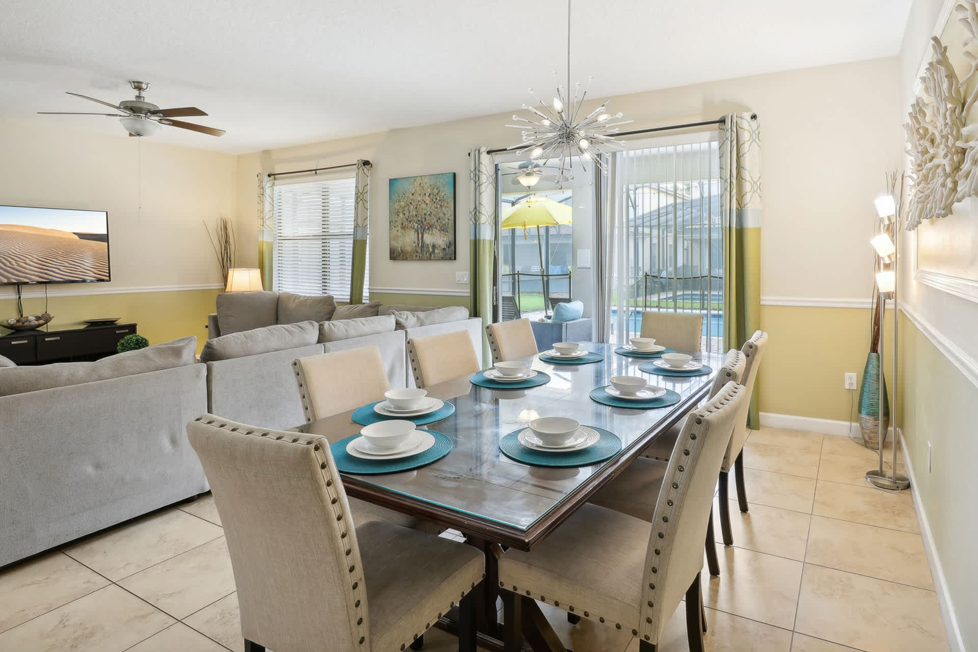 Spacious family dining table for 8