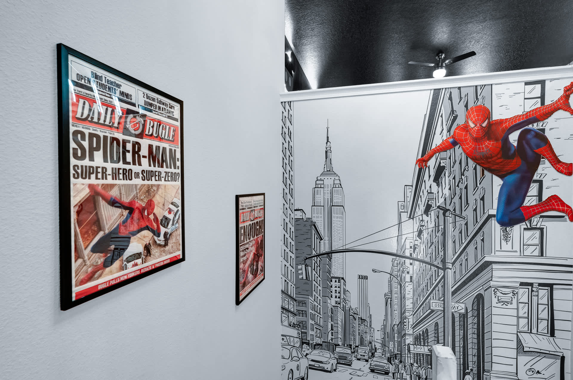 Spider-man themed wall artwork