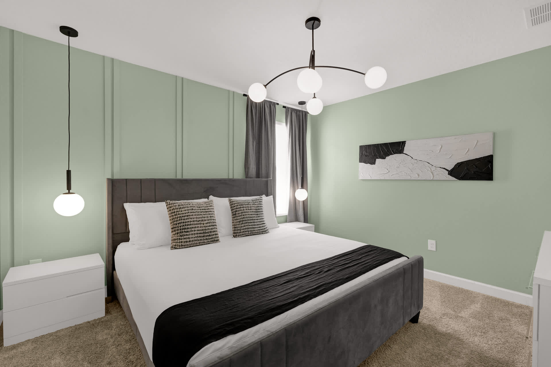 Tranquil King Bedroom with Modern Furnishings