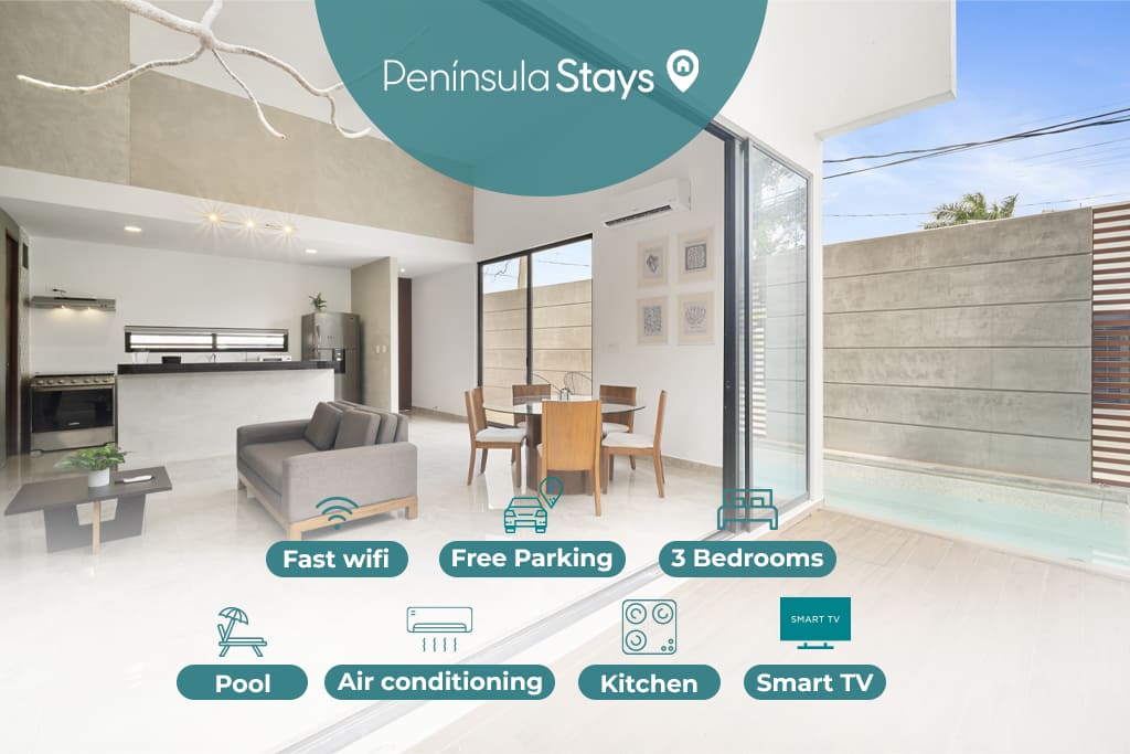 Bright & Spacious Mérida Retreat | 3BR Home with Private Pool — Mérida, Yucatán — vacation rental