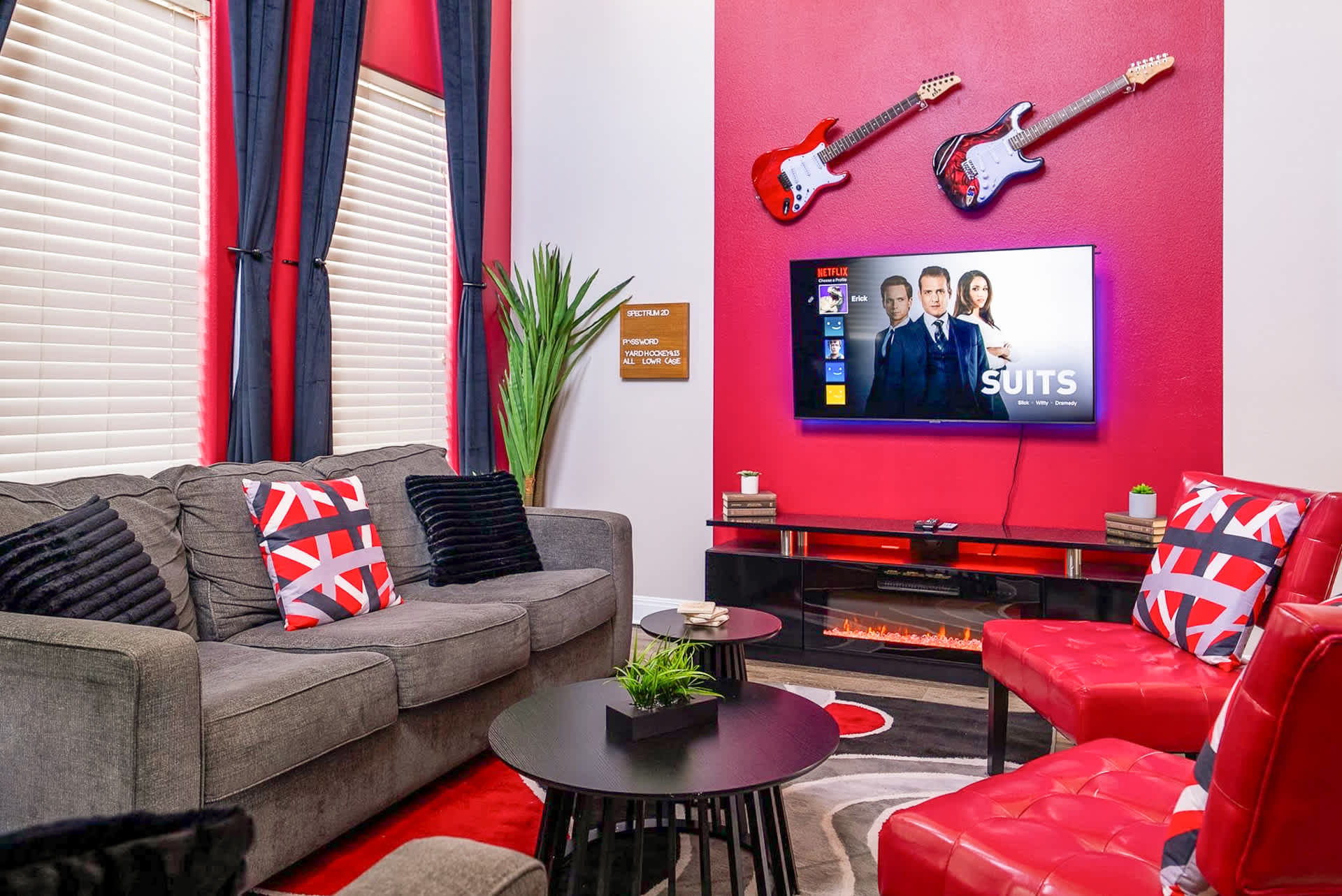 Vibrant living room with Smart TV