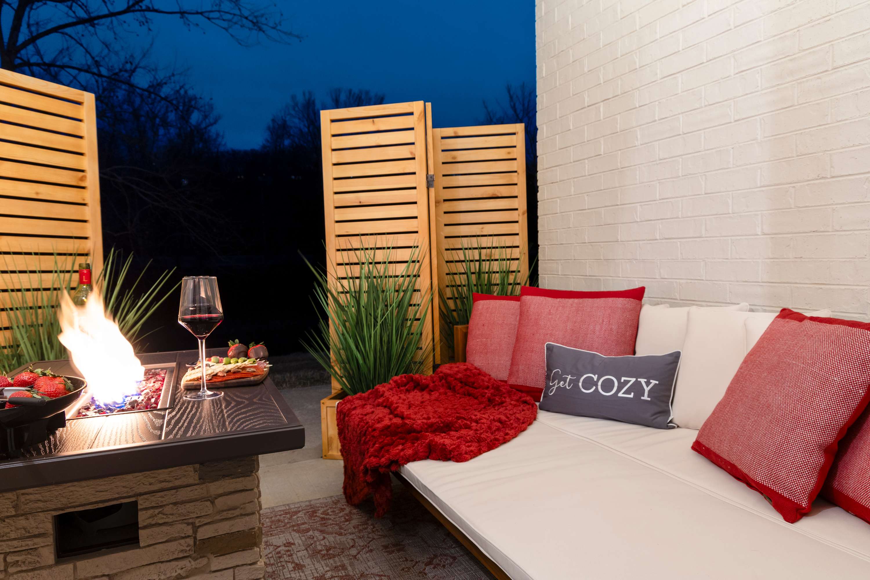 The outdoor couch even folds out into a lounging bed to help you get extra cozy.