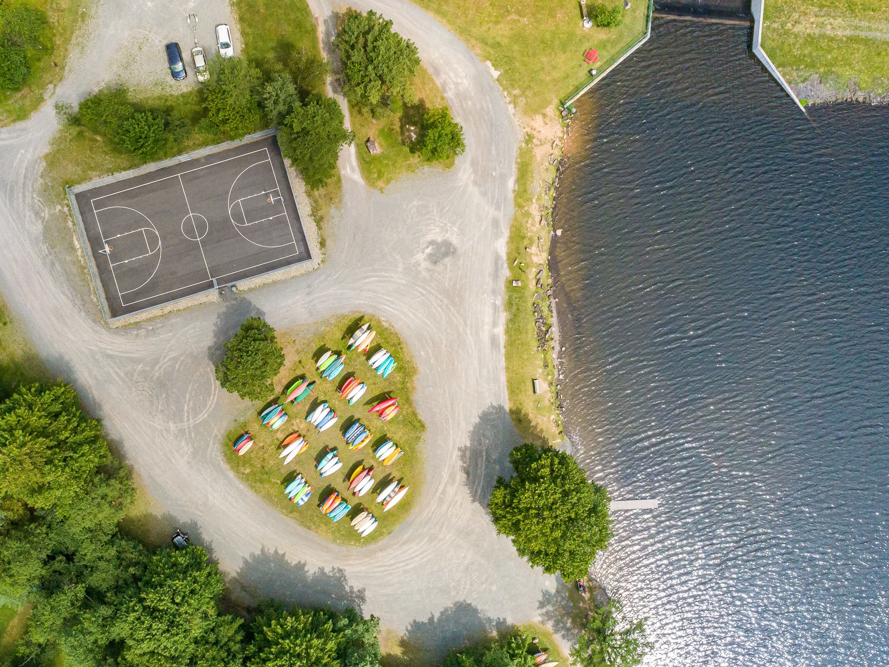 Towamensing Trails basketball court and kayak/boat launch
