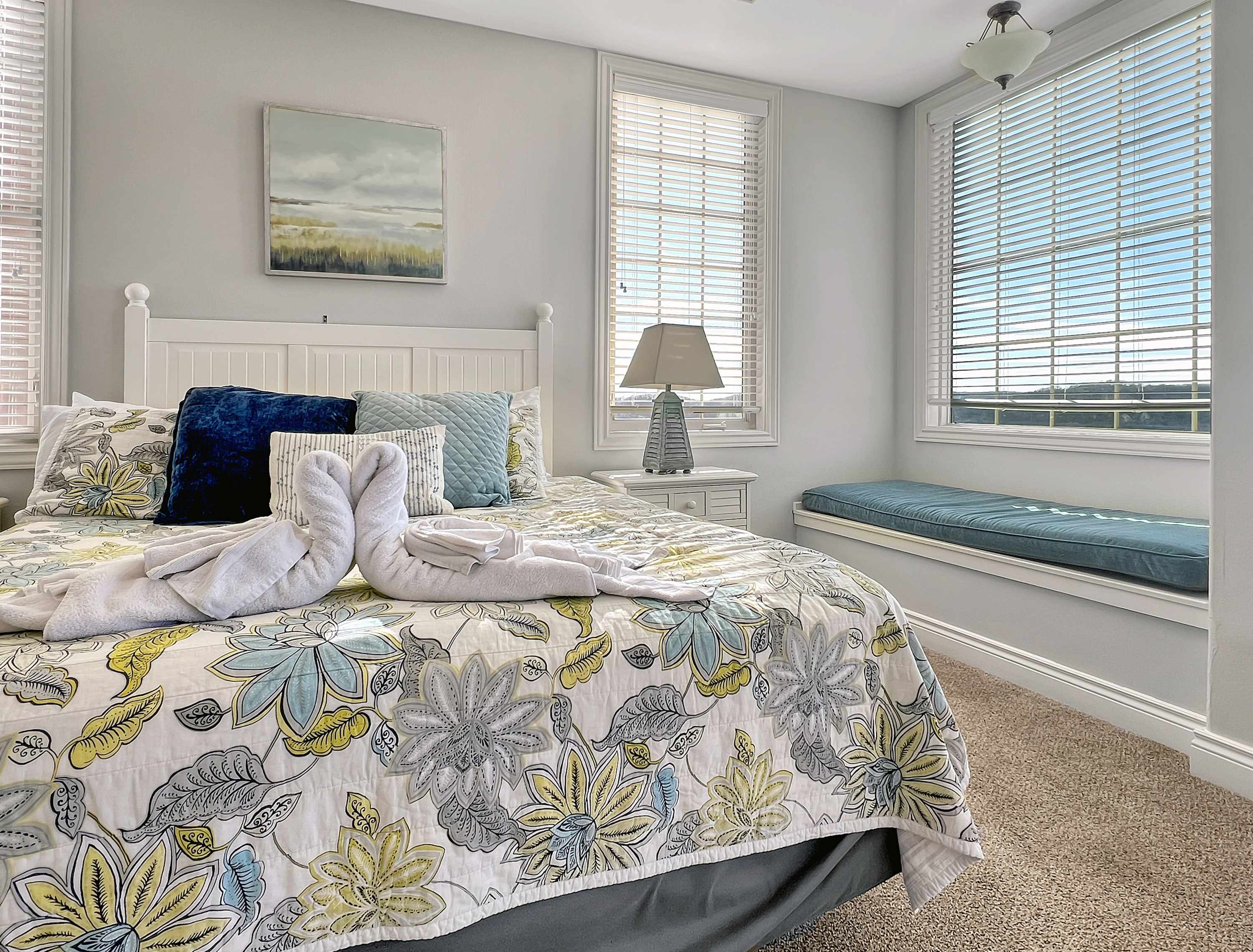 Just wait til you snuggle up in this luxurious king bed