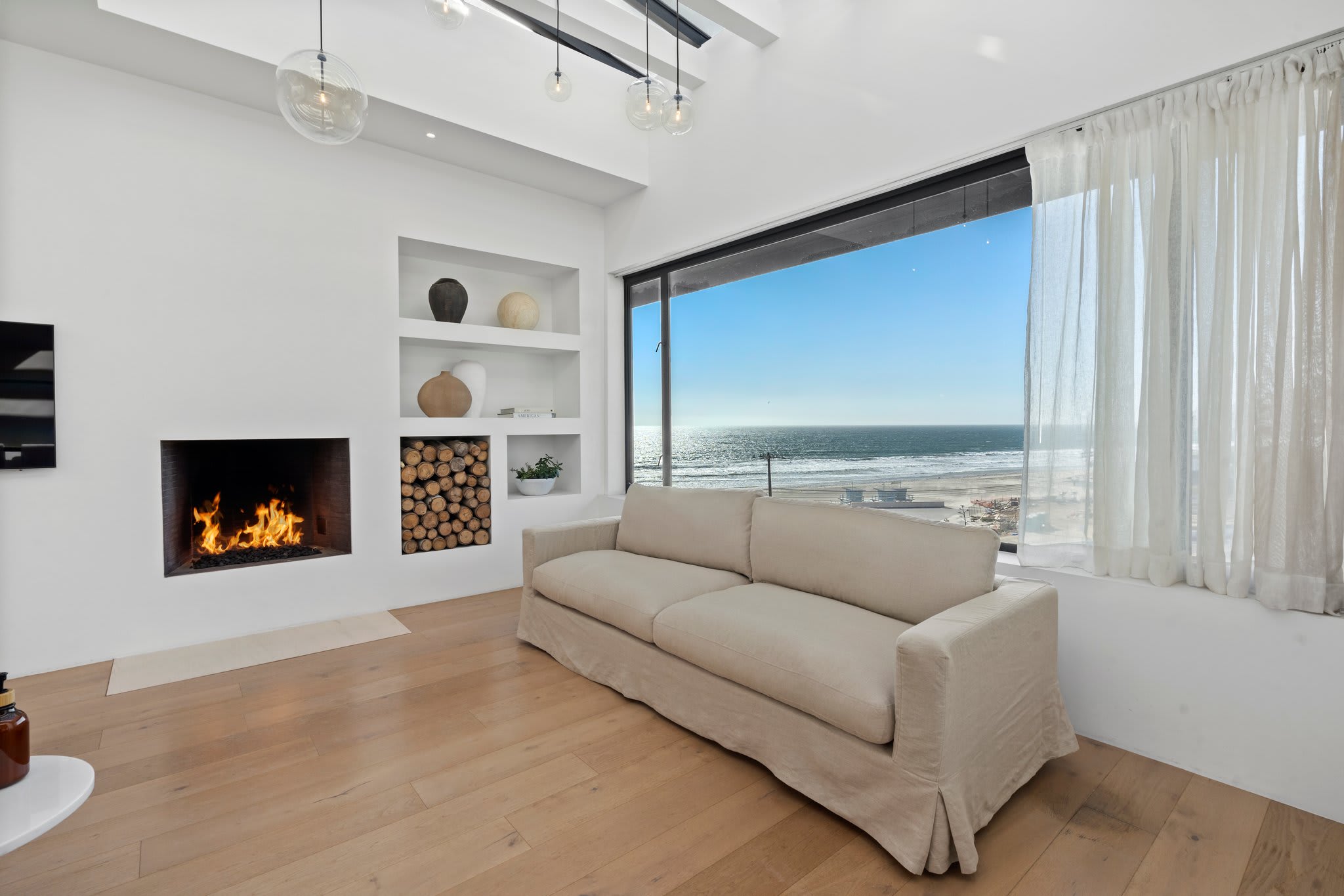 Curl up by the fire with the ocean stretching endlessly before you.