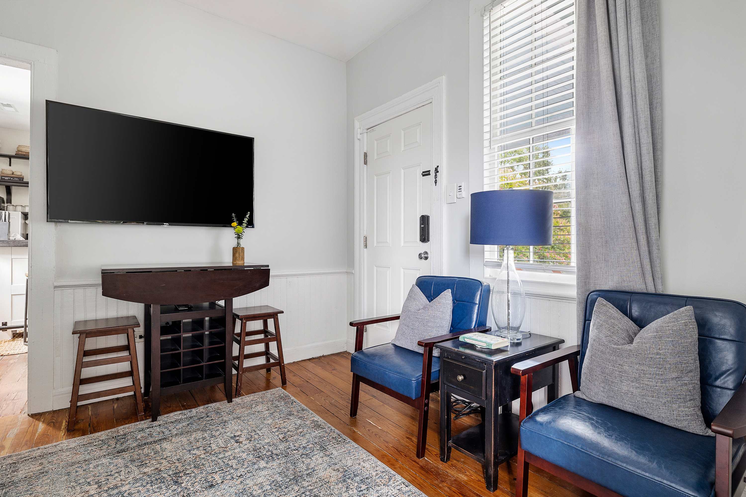 Living room with a full sofa sleeper for additional sleeping space 