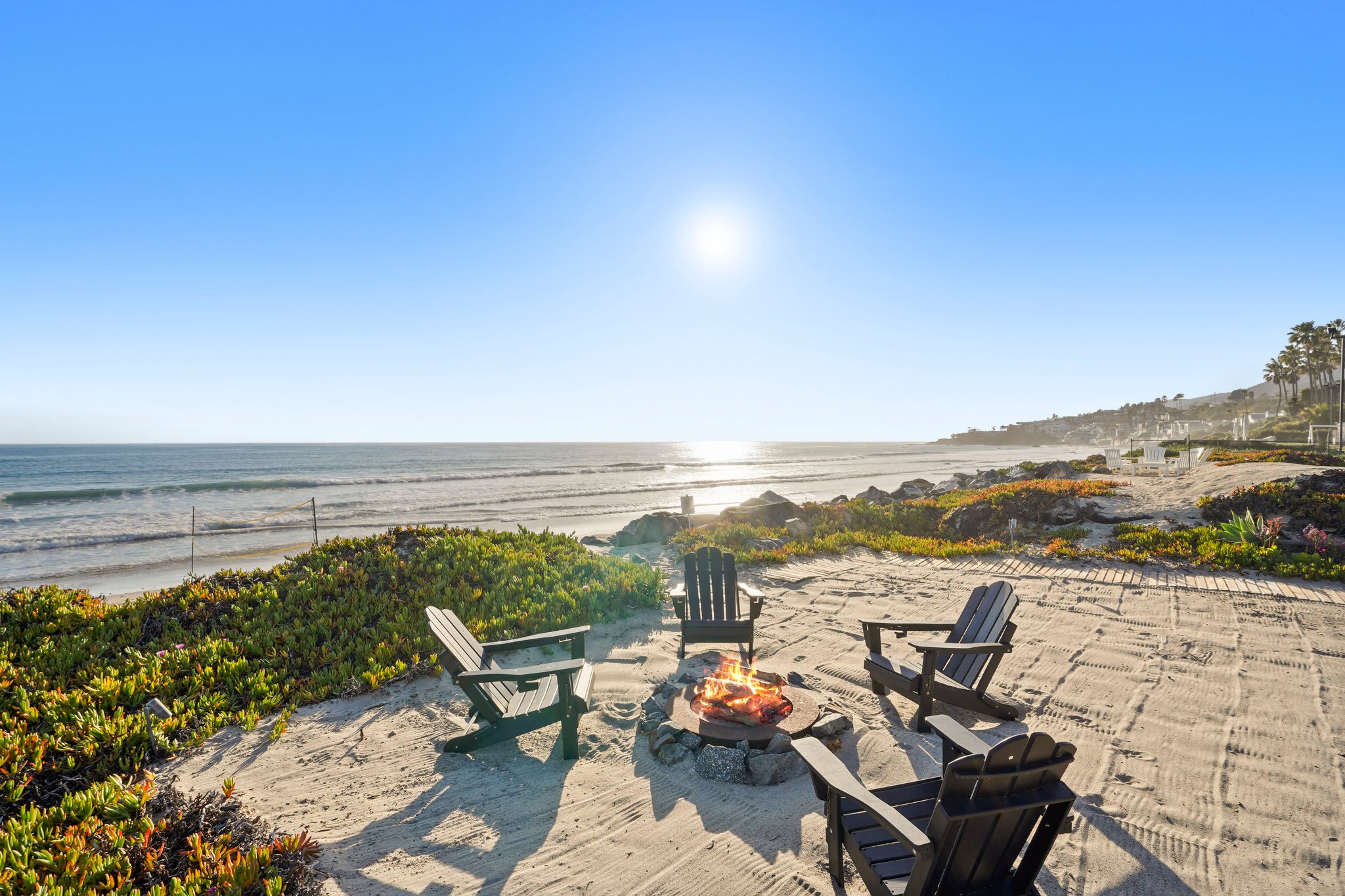 Relax fireside, surrounded by nature and ocean air.