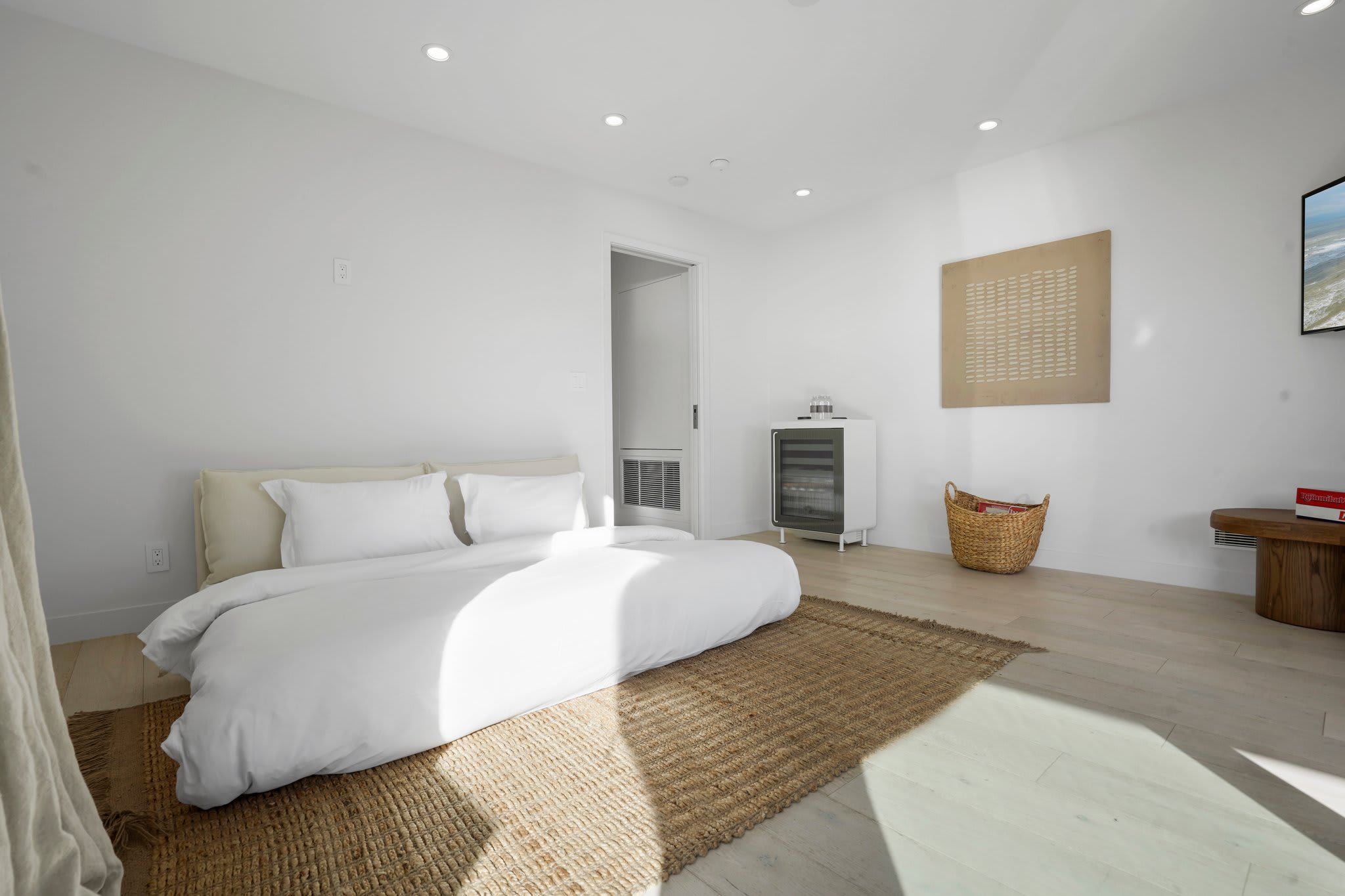 A cozy lounge by day, a comfortable sleeping space by night.