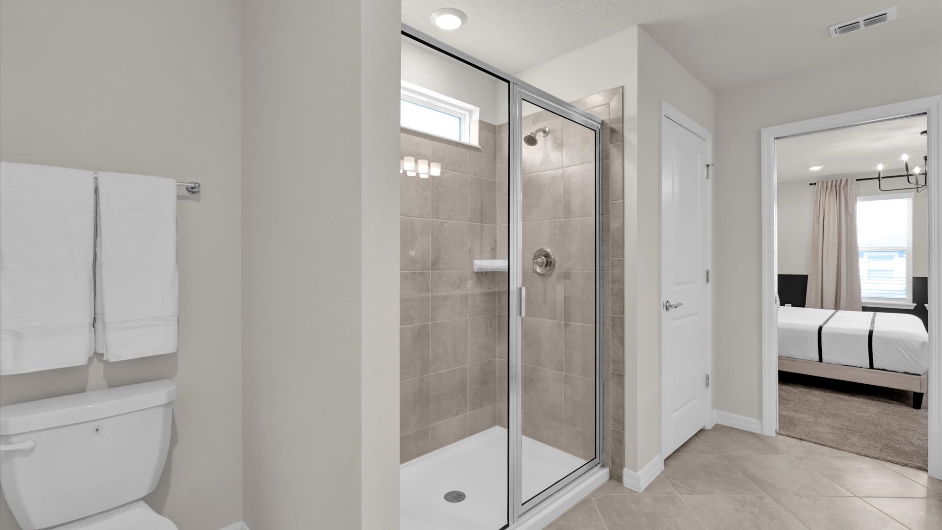 En-suite bathroom with standing shower