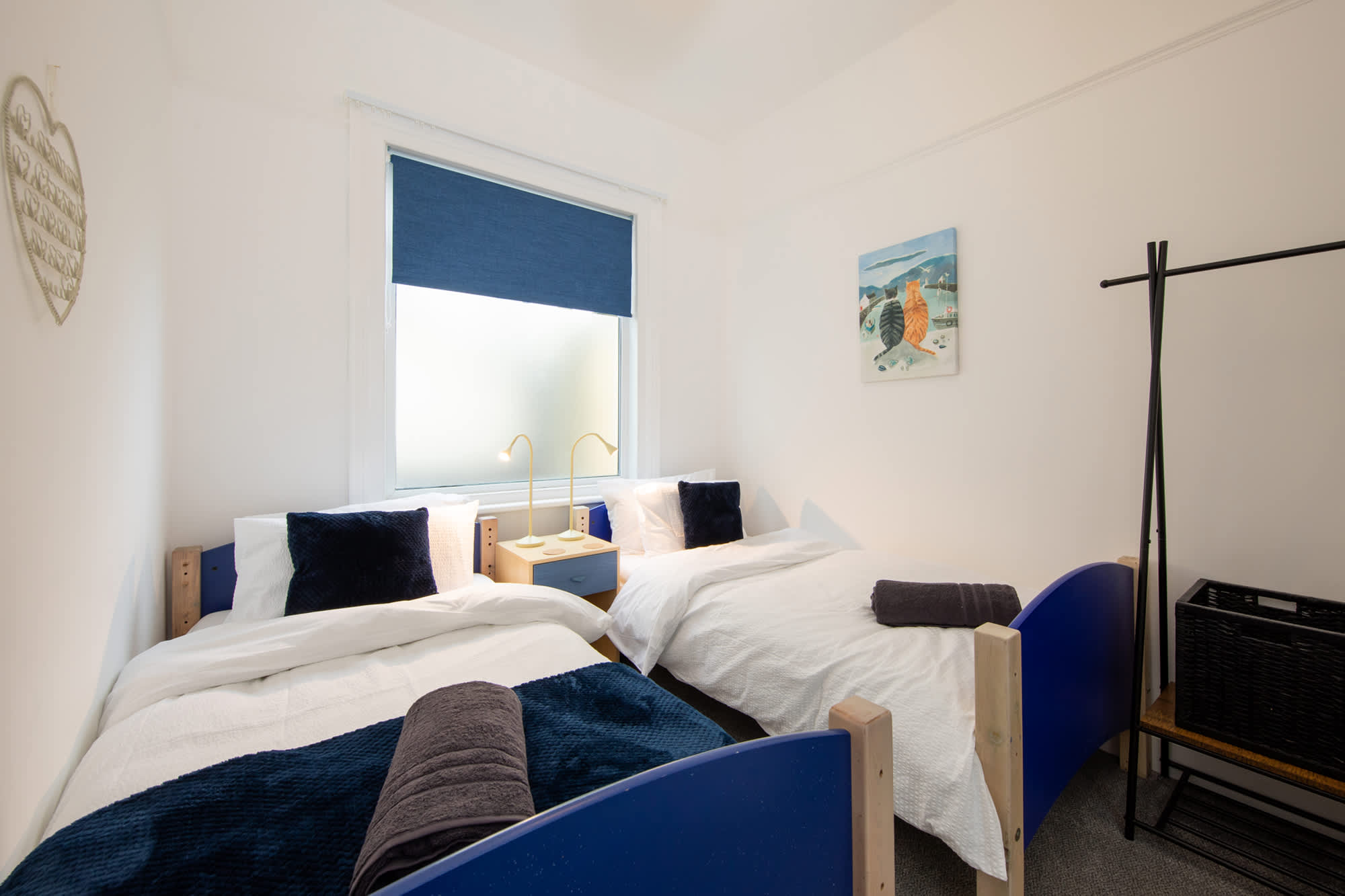 The twin bedroom with two comfortable single beds