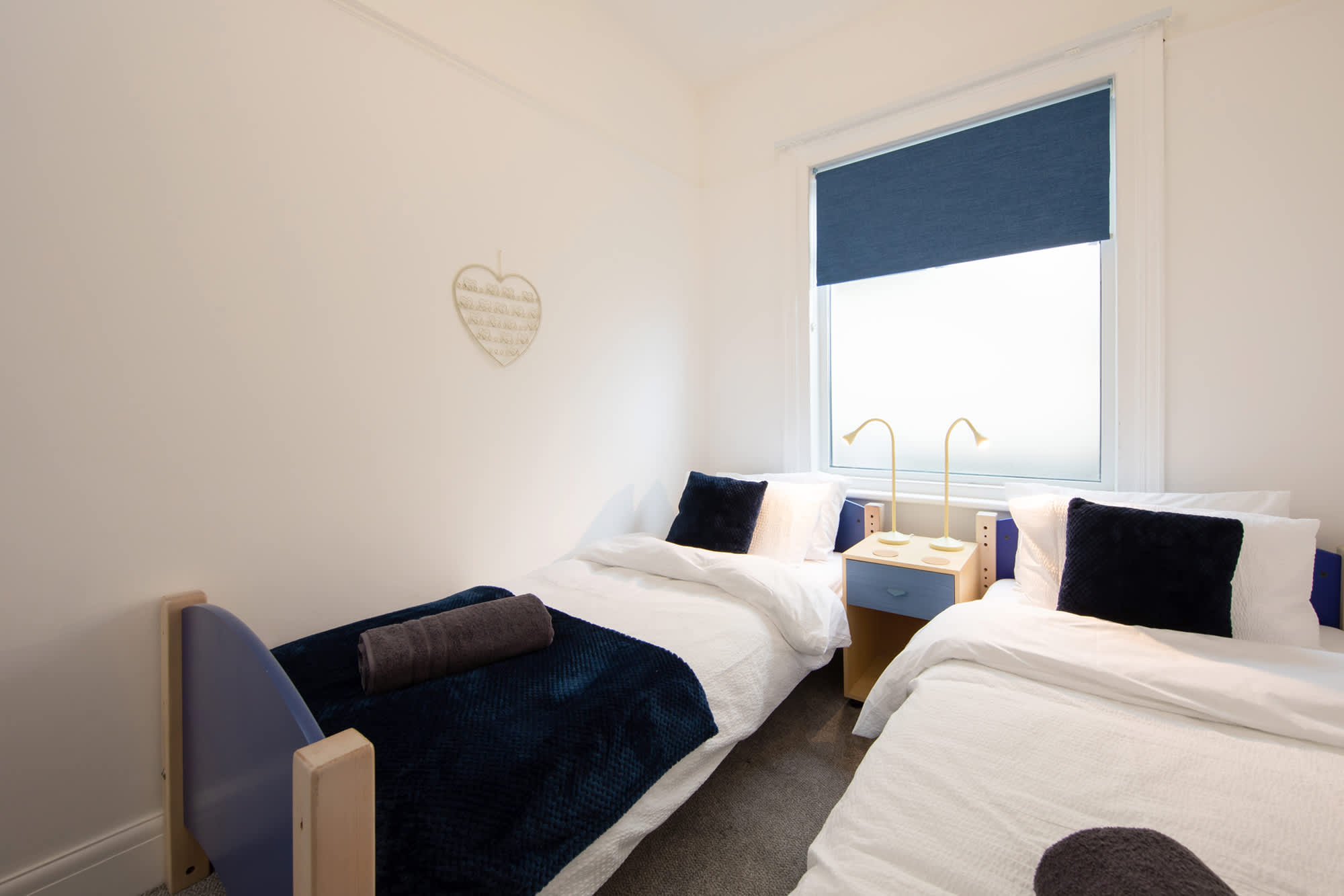 The twin room is perfect for families wanting to stay together