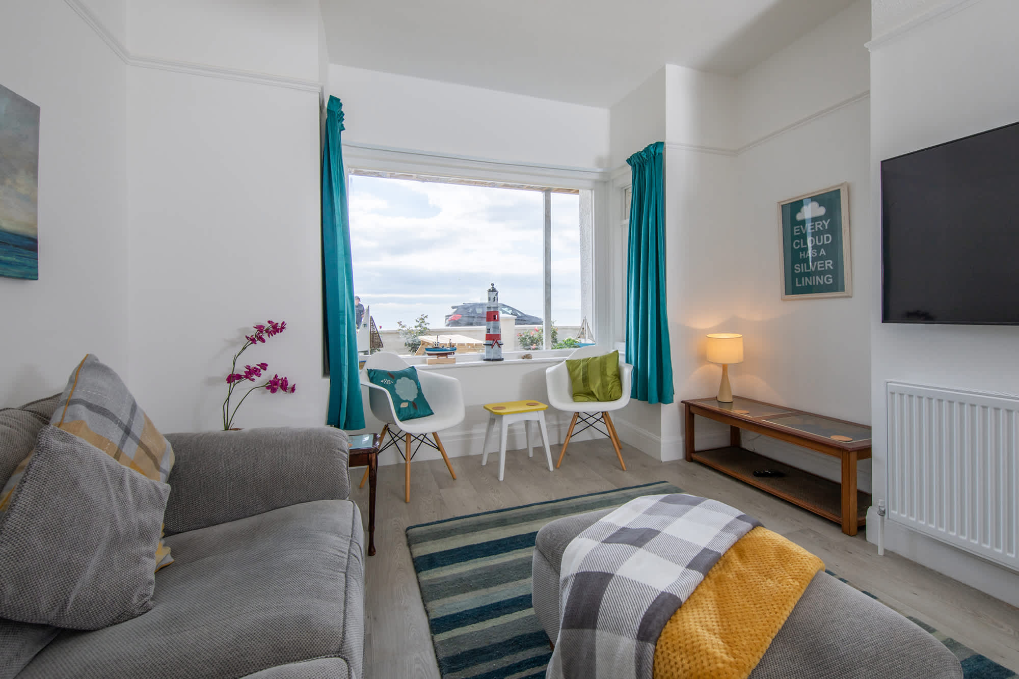 Sit in the reading nook by the beautiful picture window with a warm cup of tea