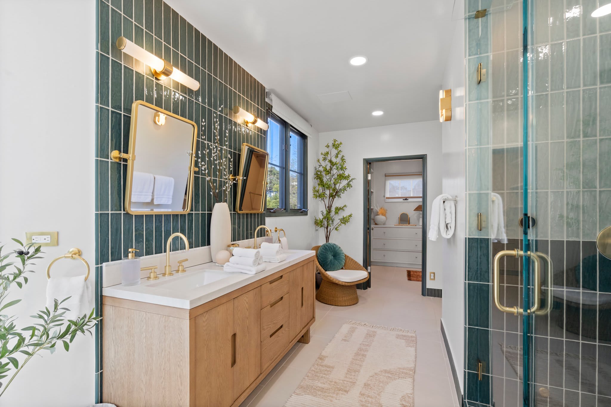 This is your sanctuary—fluted wood, sculptural mirrors, and timeless design.