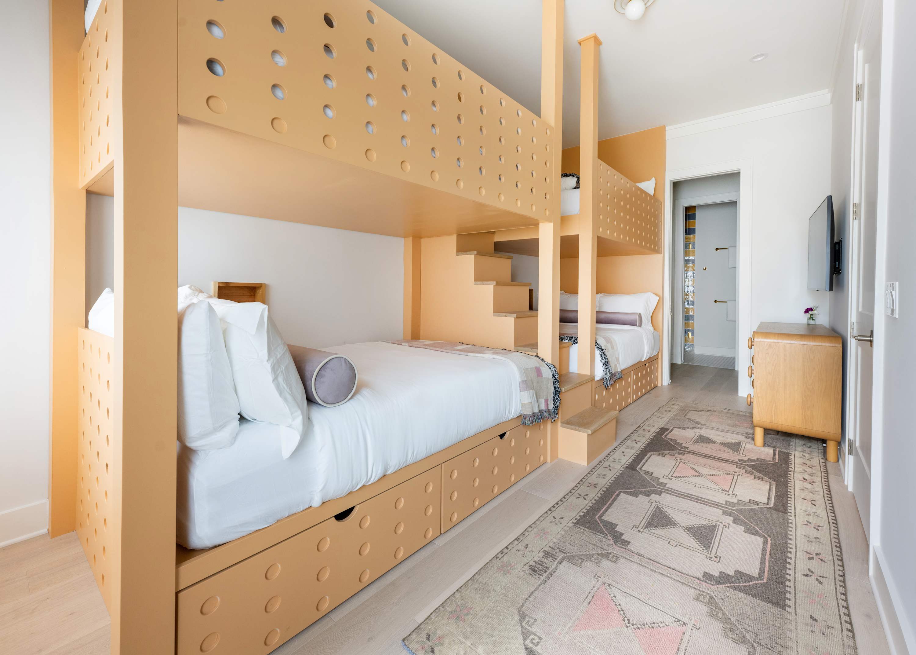 Bedroom #4: Four Full Beds + TV