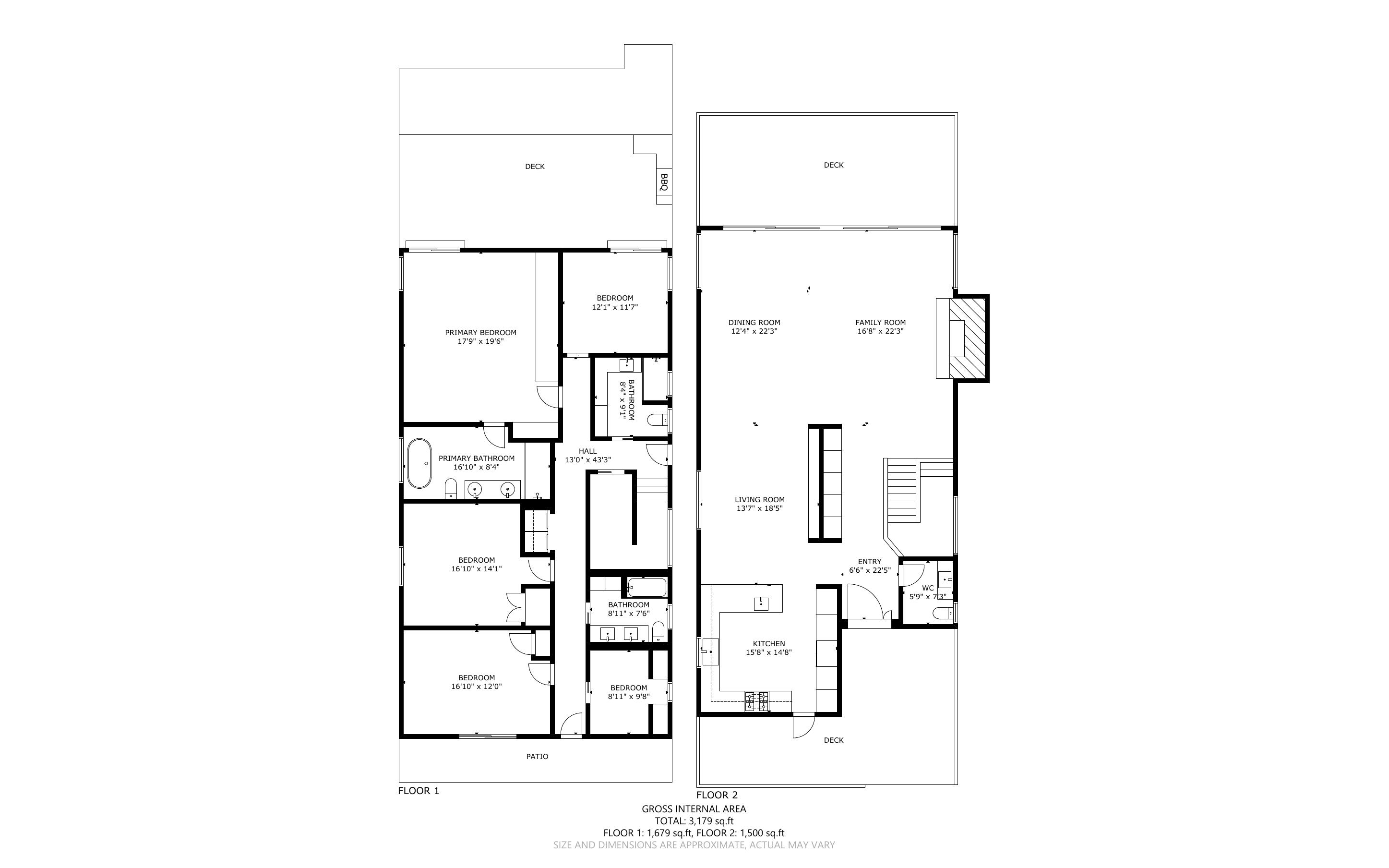 A thoughtfully laid-out floorplan with a perfect balance of private and shared spaces.