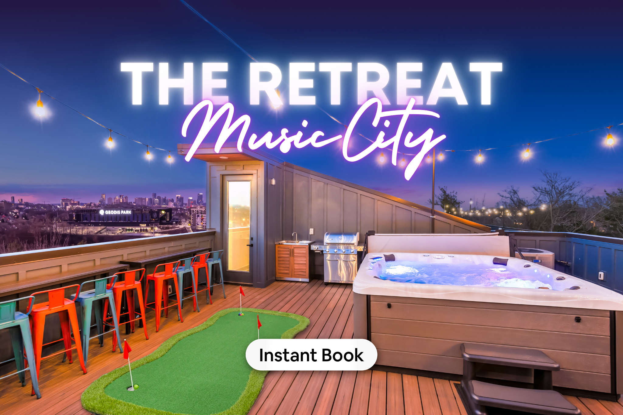 Rooftop Hot Tub Retreat near Downtown Nashville