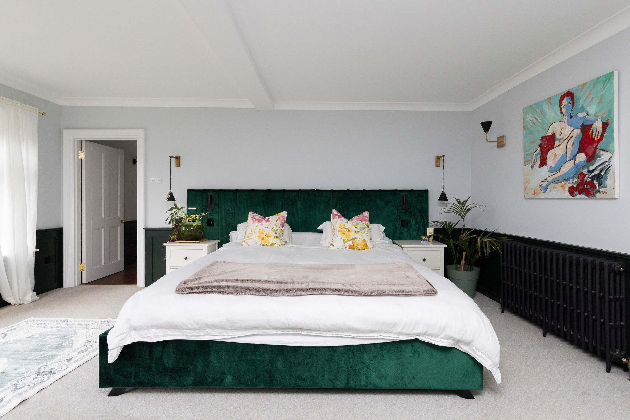 An emperor-size retreat with unique artwork and elegant interiors