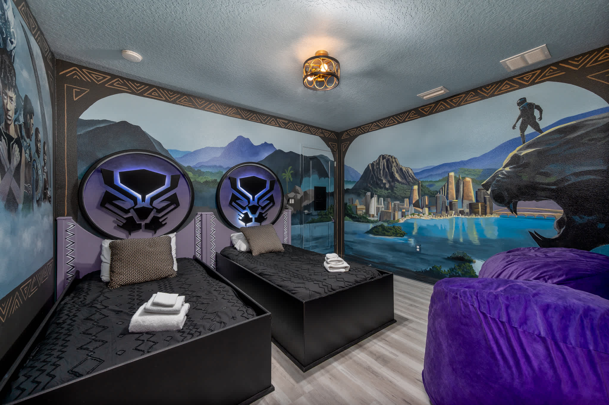 Enter the kingdom of Wakanda! This themed bedroom is perfect for young royalty and Marvel fans alike.