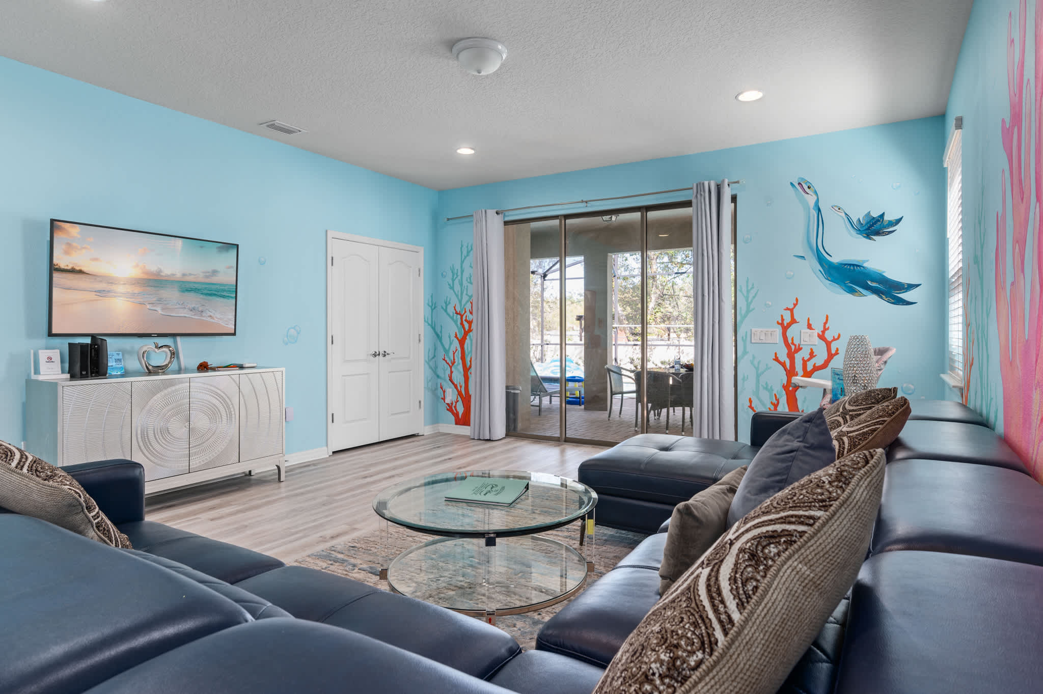Sink into comfort in our bright and inviting living room. Perfect for relaxing after a day of adventures.