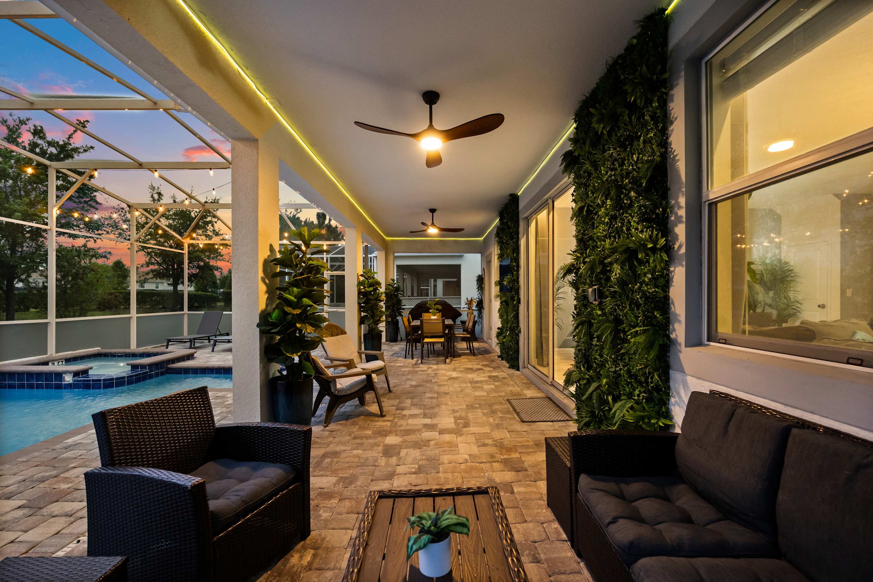Covered Patio with Comfortable Seating