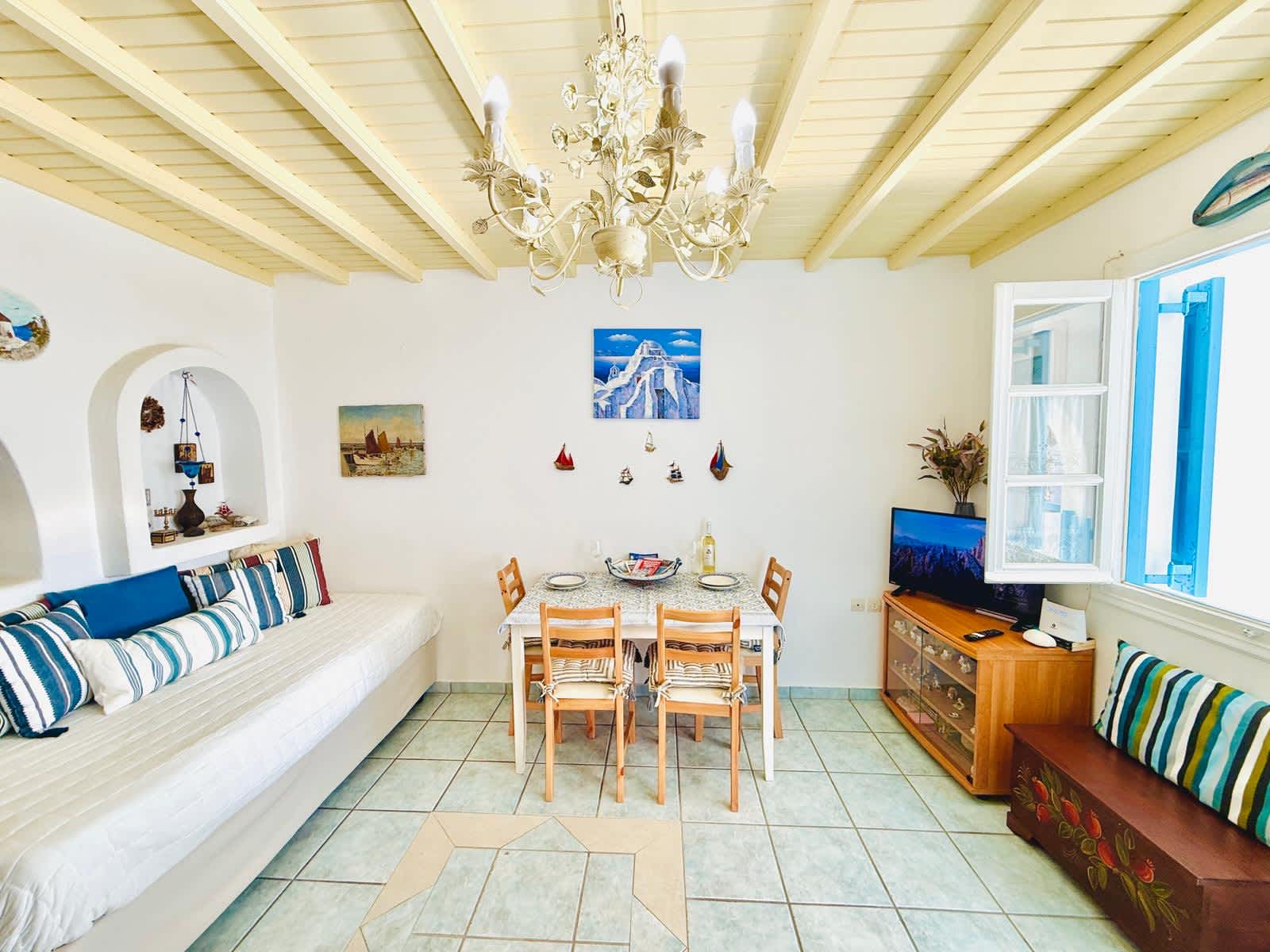 Stylish 2 Bd Escape Apt with Patio at Ornos Beach in Mykonos — photo 2