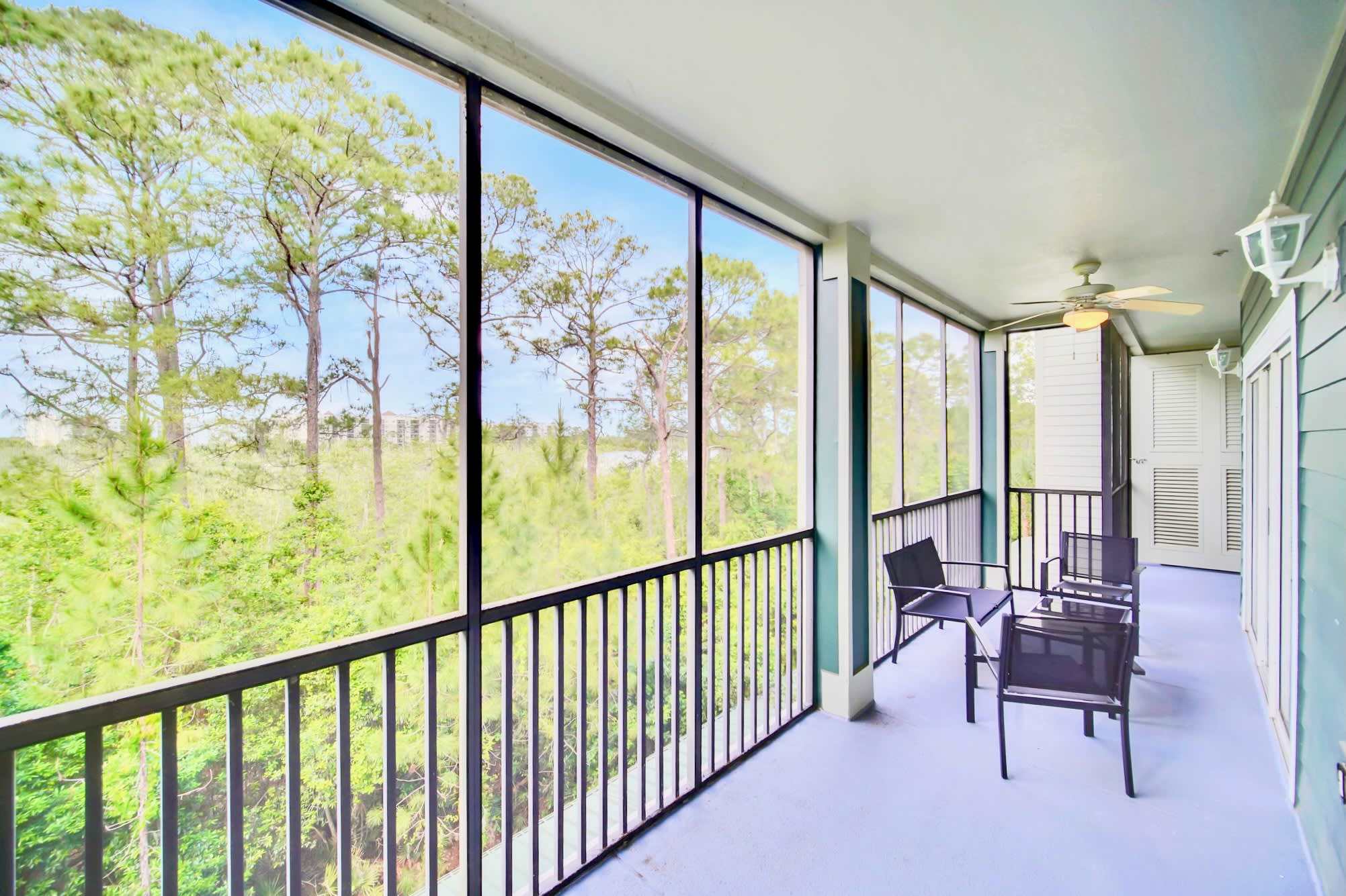 Private outdoor patio with seating