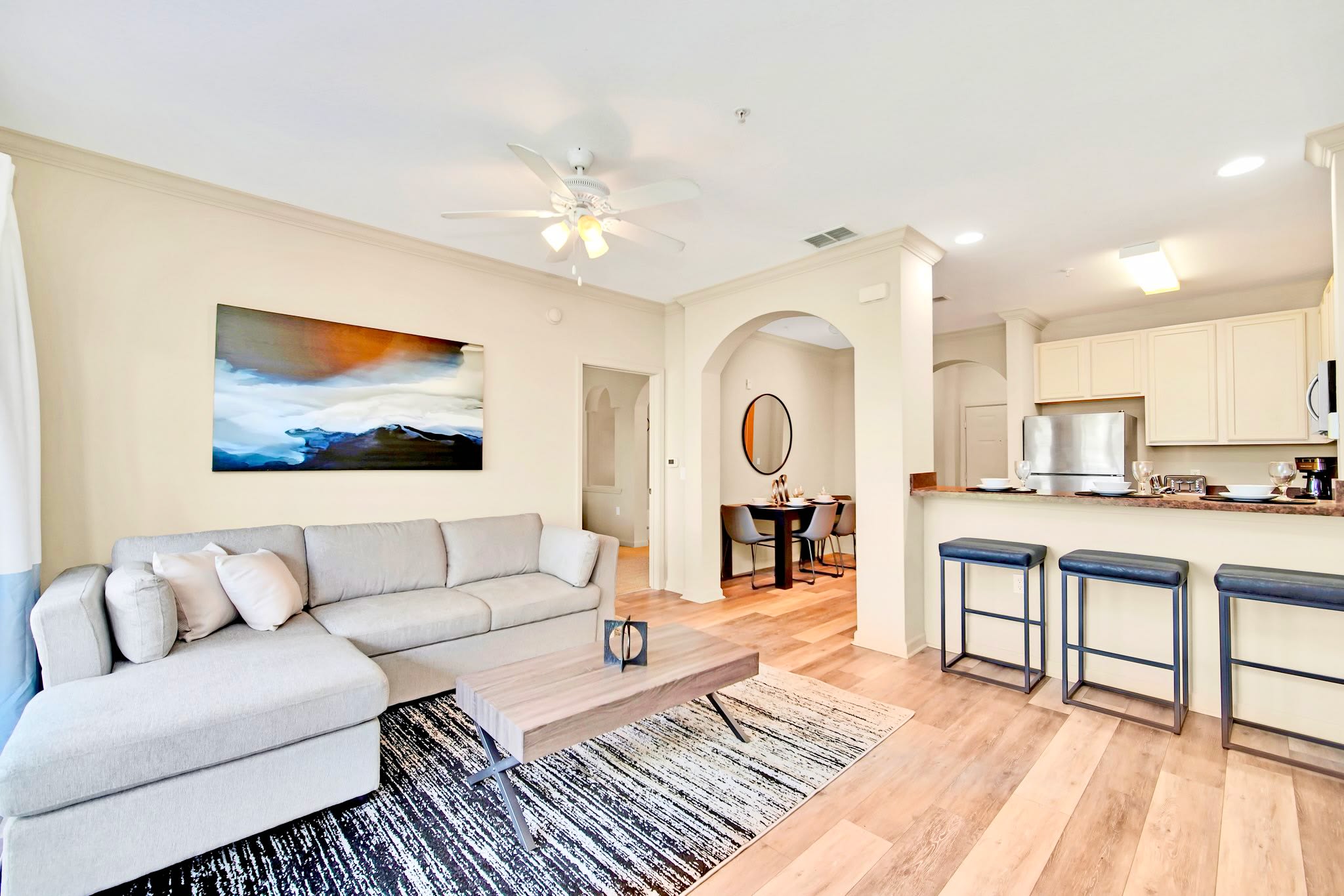 Living Room with L-shaped sofa