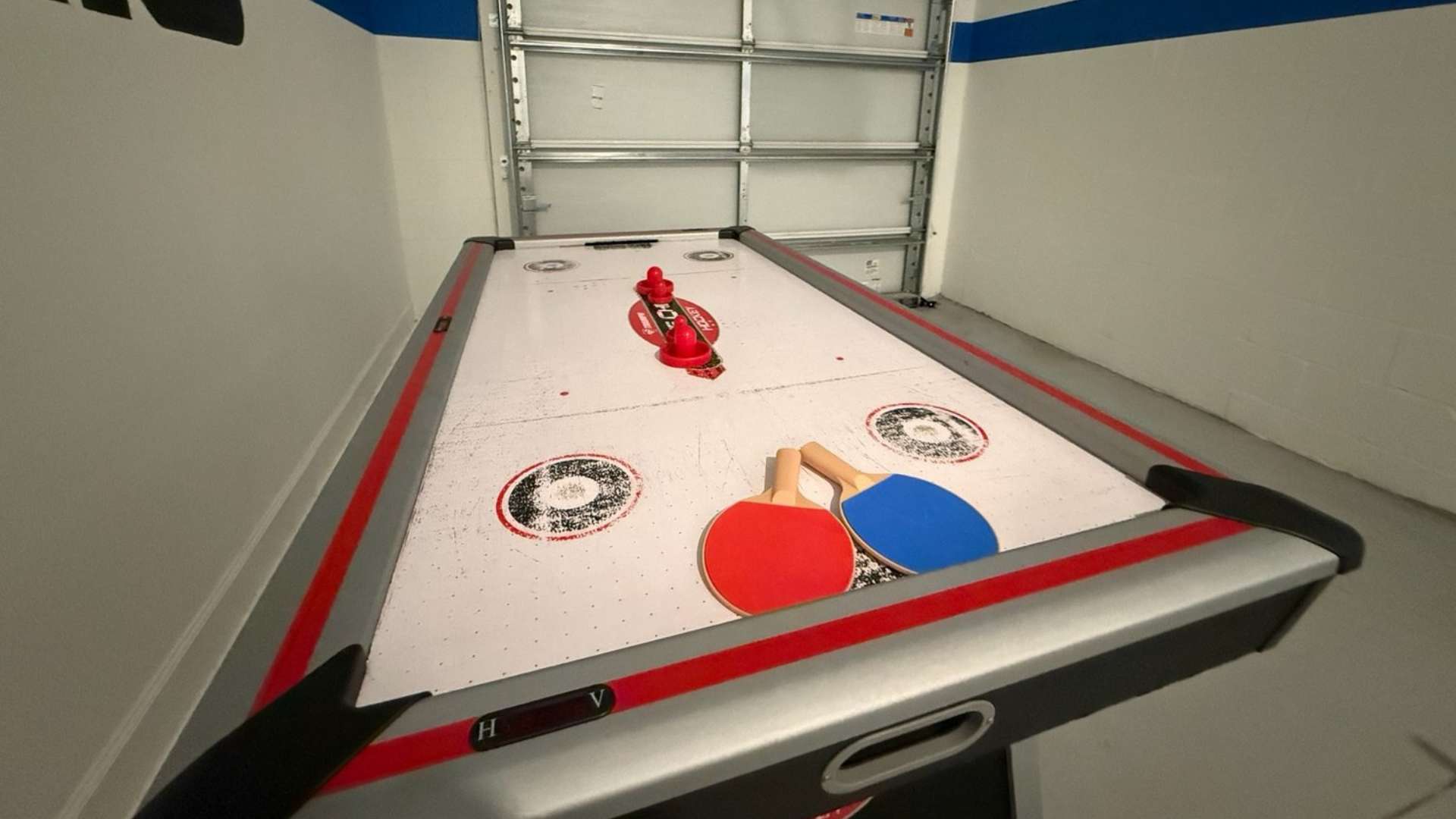 Garage turned games room