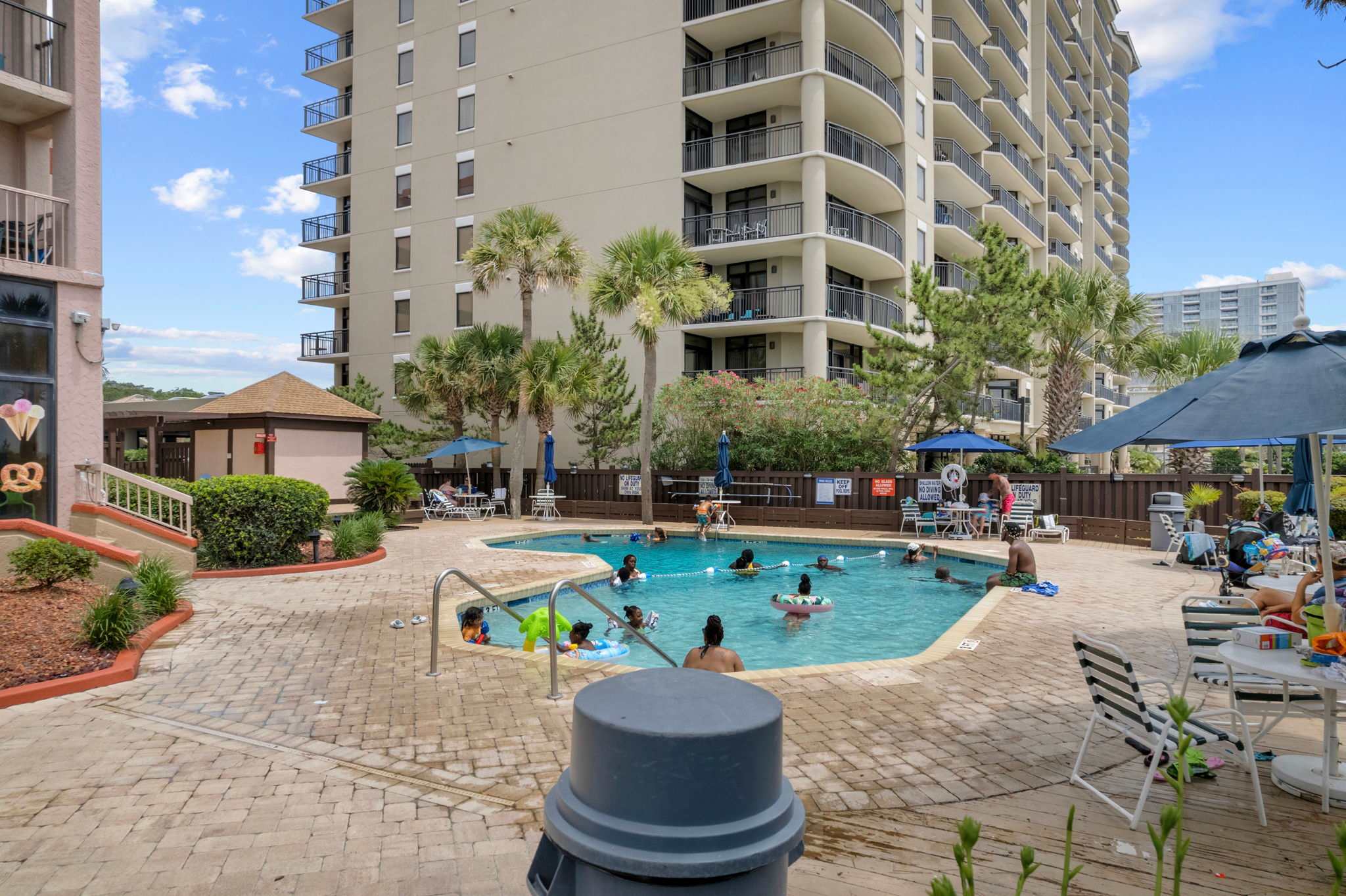 Jump into fun—sparkling pool perfect for cooling off after a day on Myrtle Beach.
