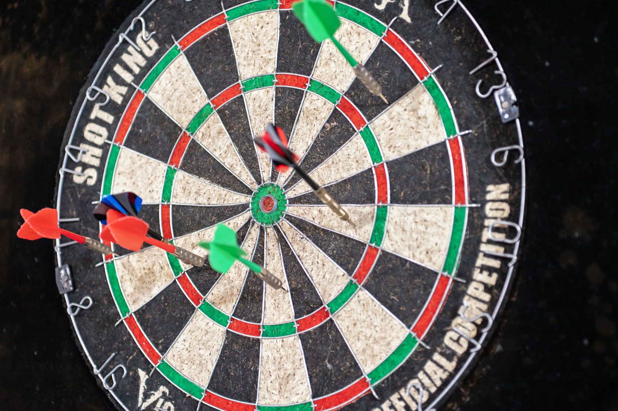 Take aim at the professional-style dartboard for friendly competition in the game room