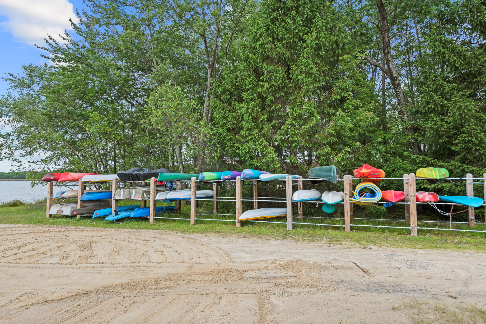 Rent kayaks and paddleboats for fun on the water at the Arrowhead Lake community