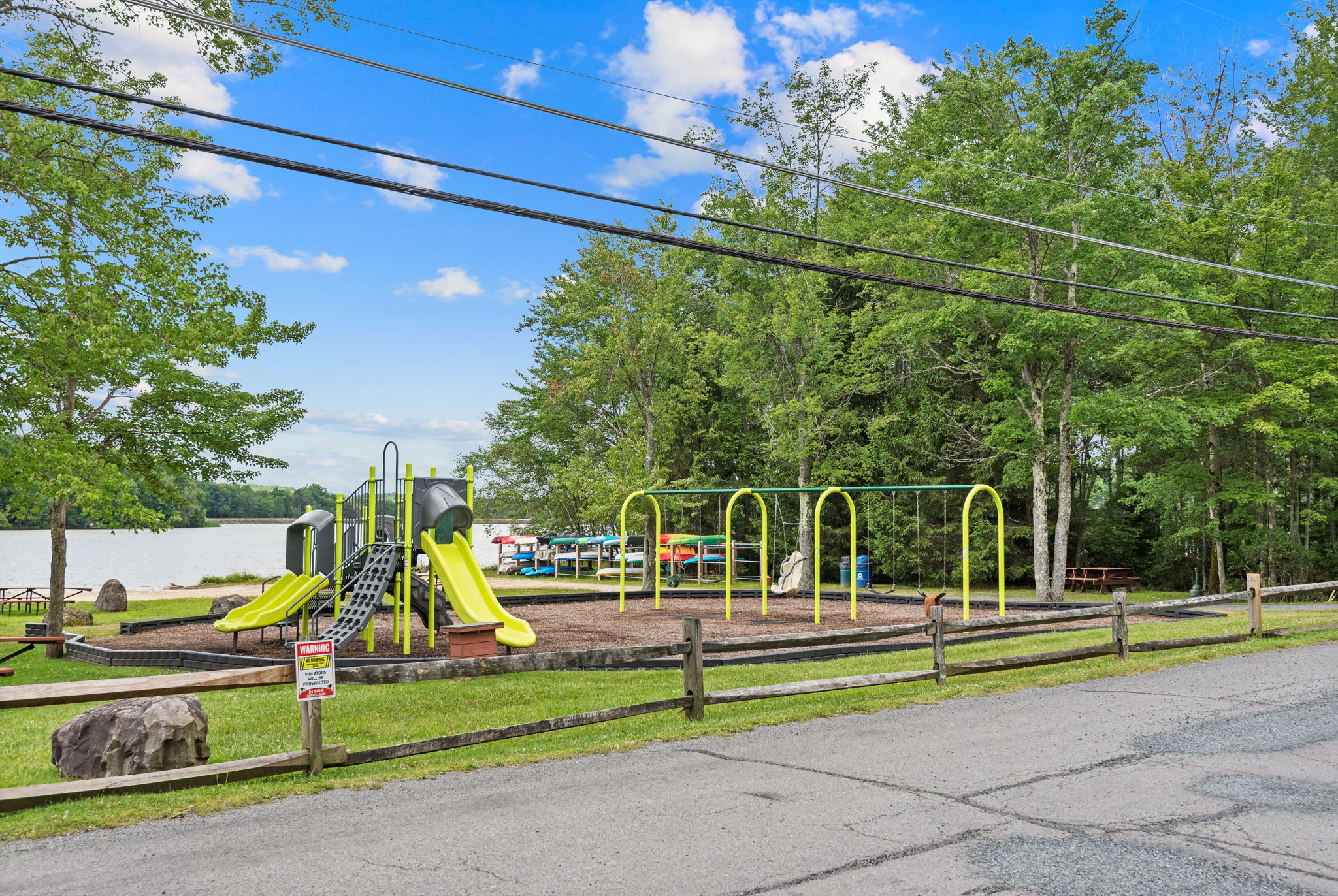Family-friendly playground with slides and climbing equipment for endless fun