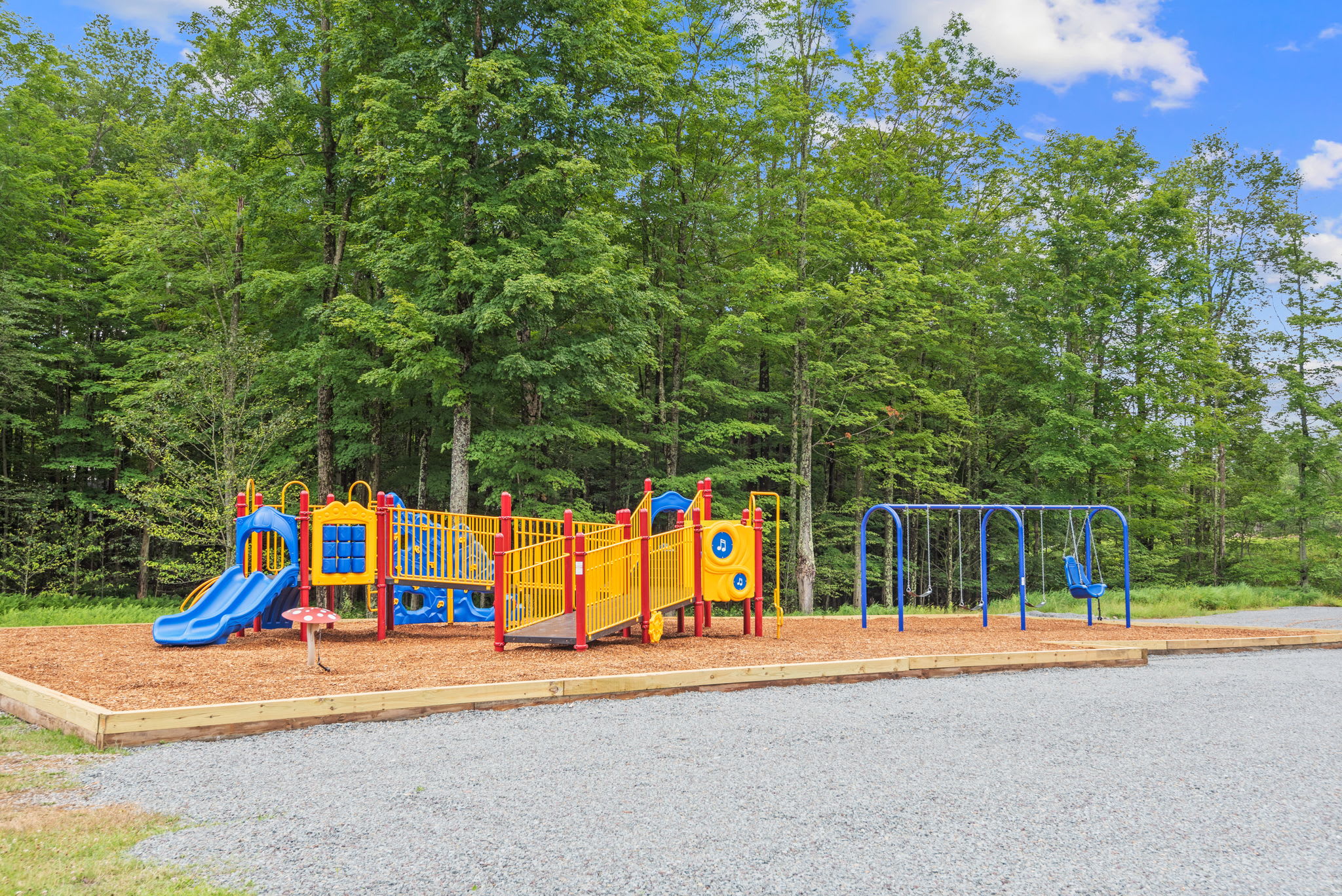 Colorful community playground perfect for kids to explore and play