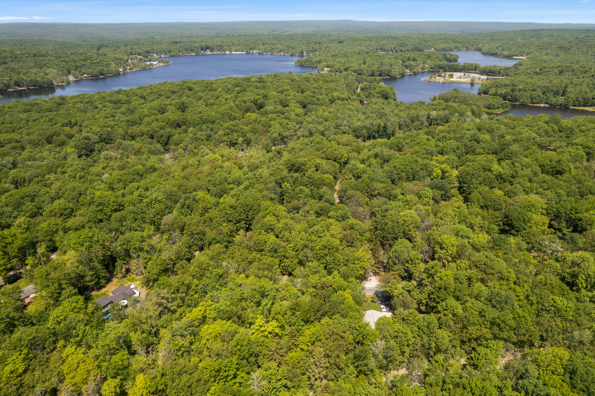 Explore the beautiful Arrowhead Lake beach and swimming area from above