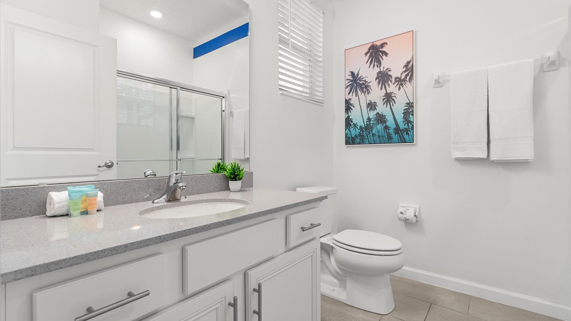 Modern bathroom with standing shower