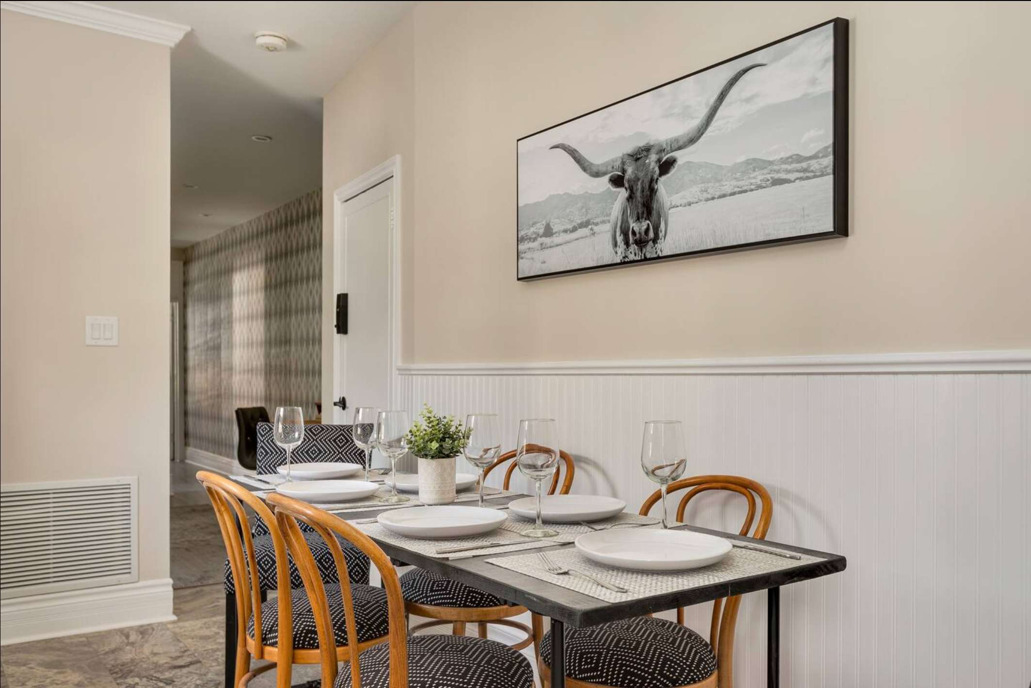 Modern design dining area for shared meals