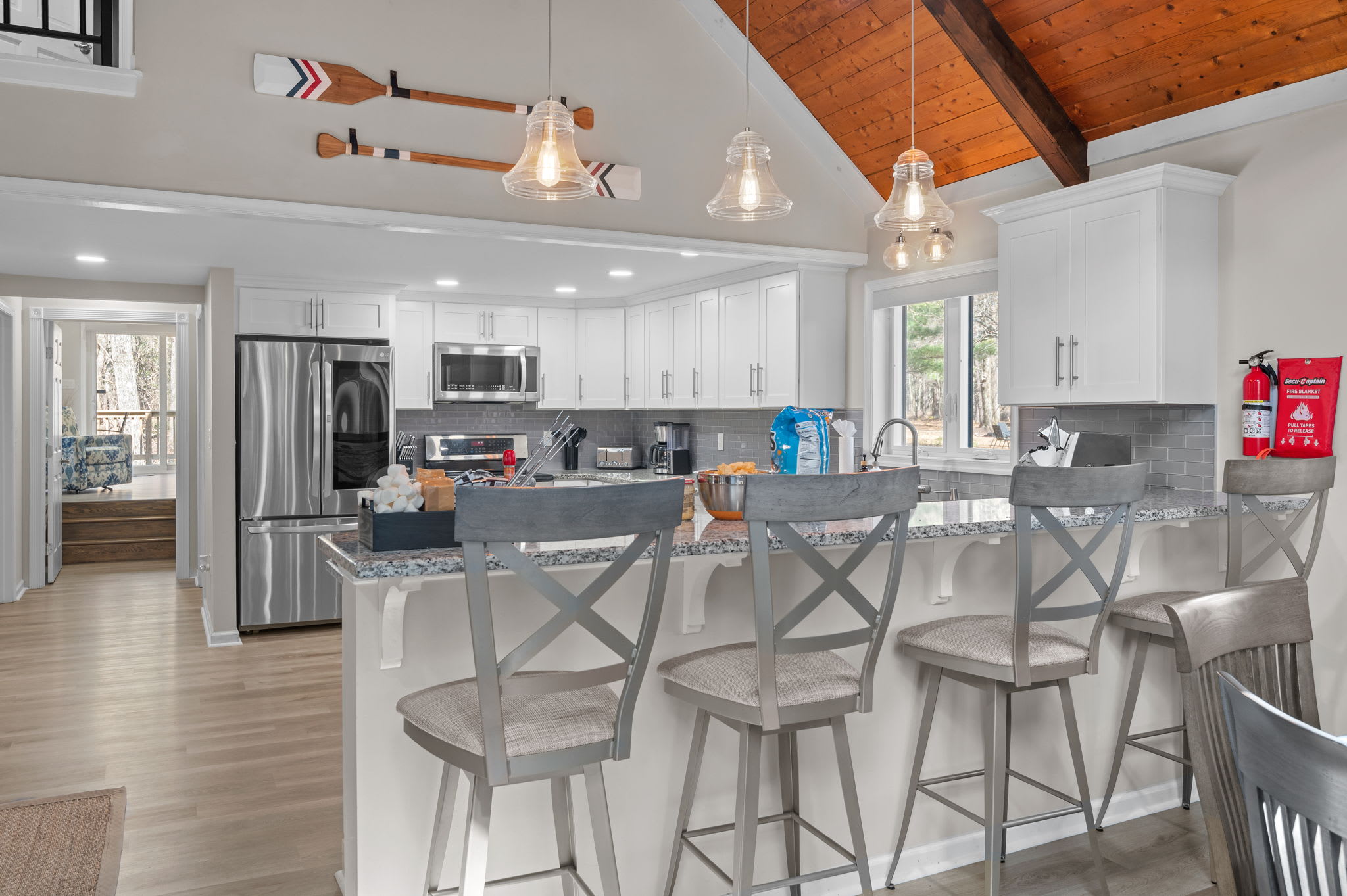 Kitchen Island Hangout
Barstool seating at the island makes this the perfect spot to snack, sip, and stay connected with the group.