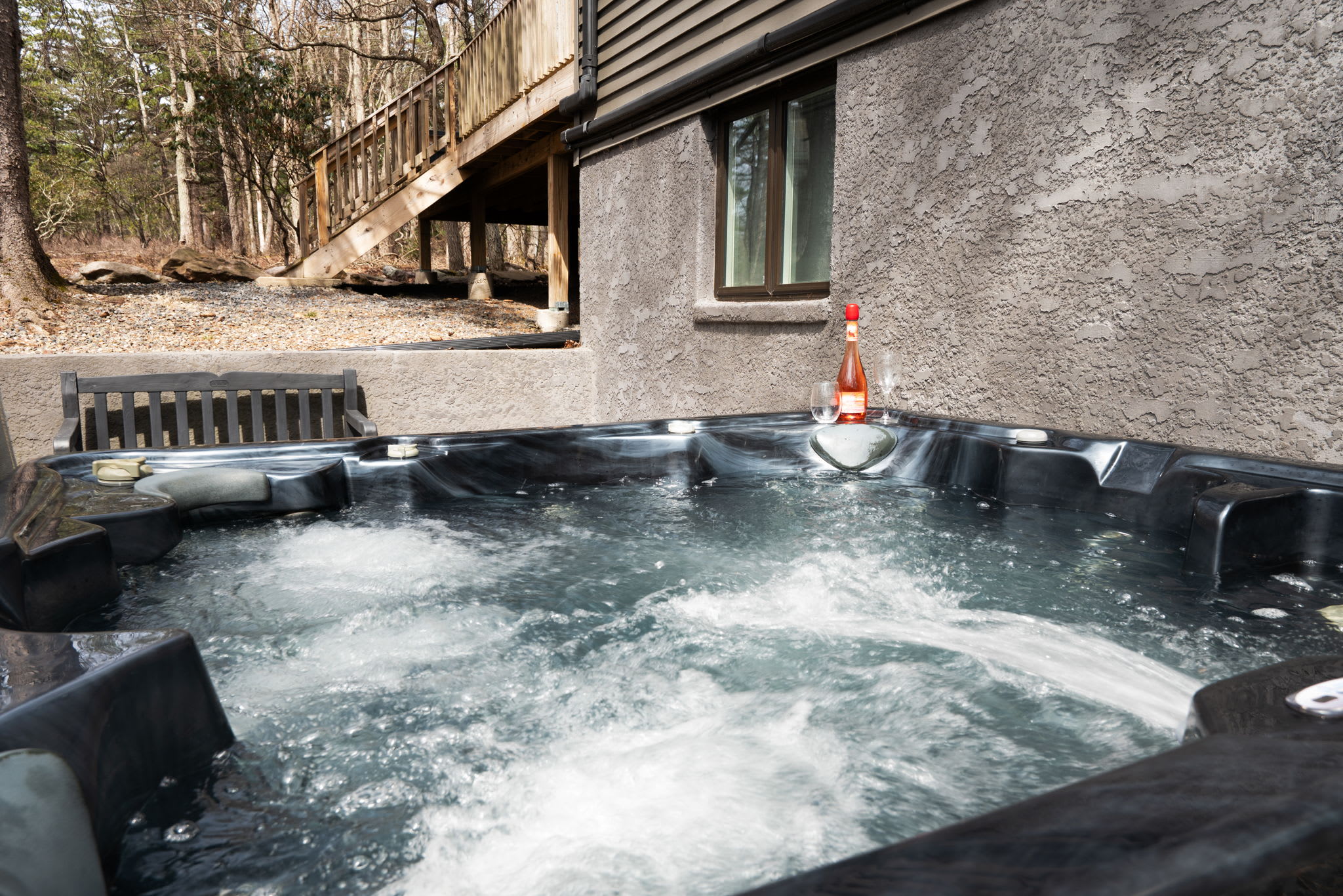 Soak and Unwind
The private hot tub is ready for you to relax, sip, and soak under the trees after a day of fun.