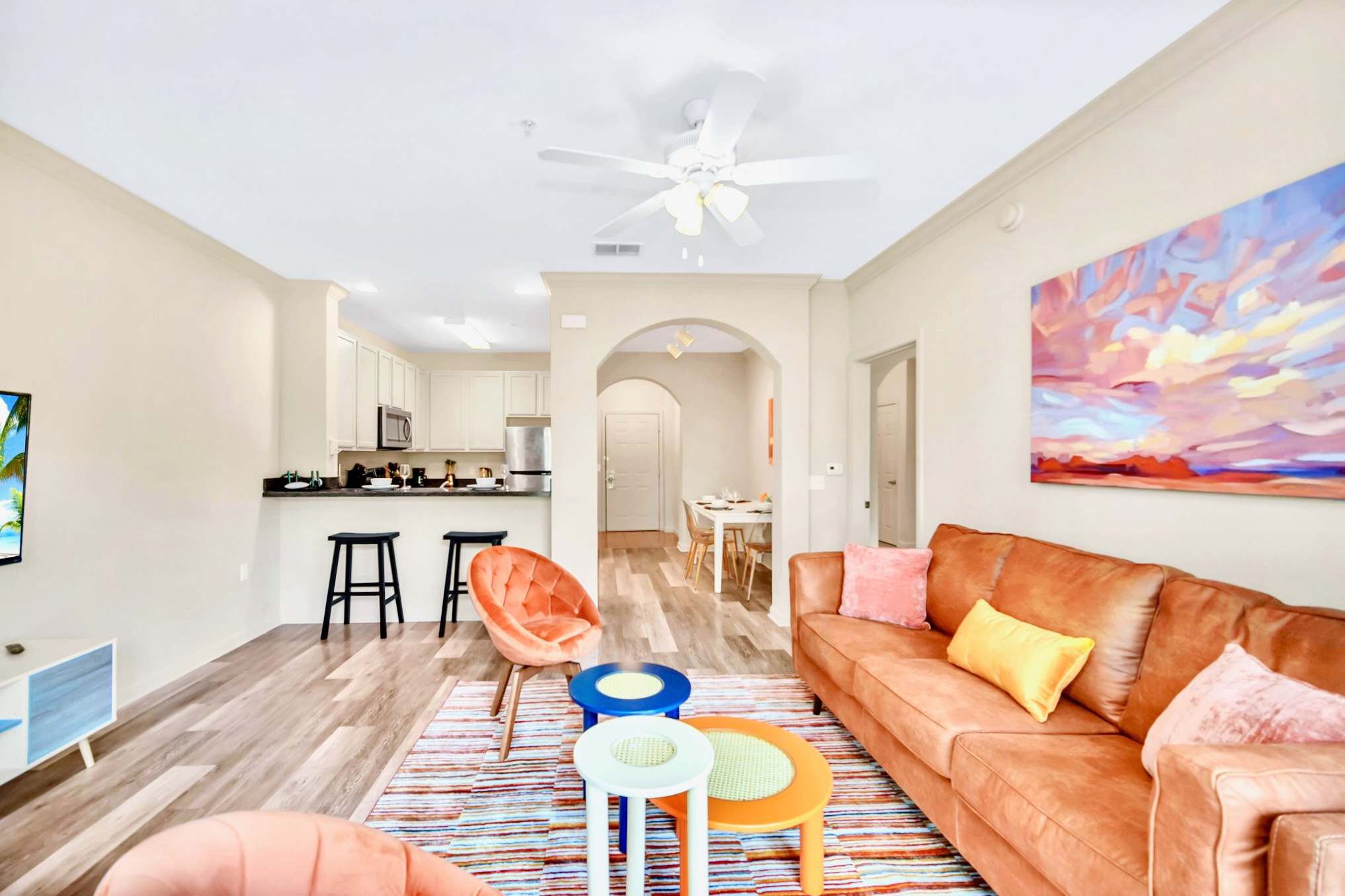 Living area with modern furnishings