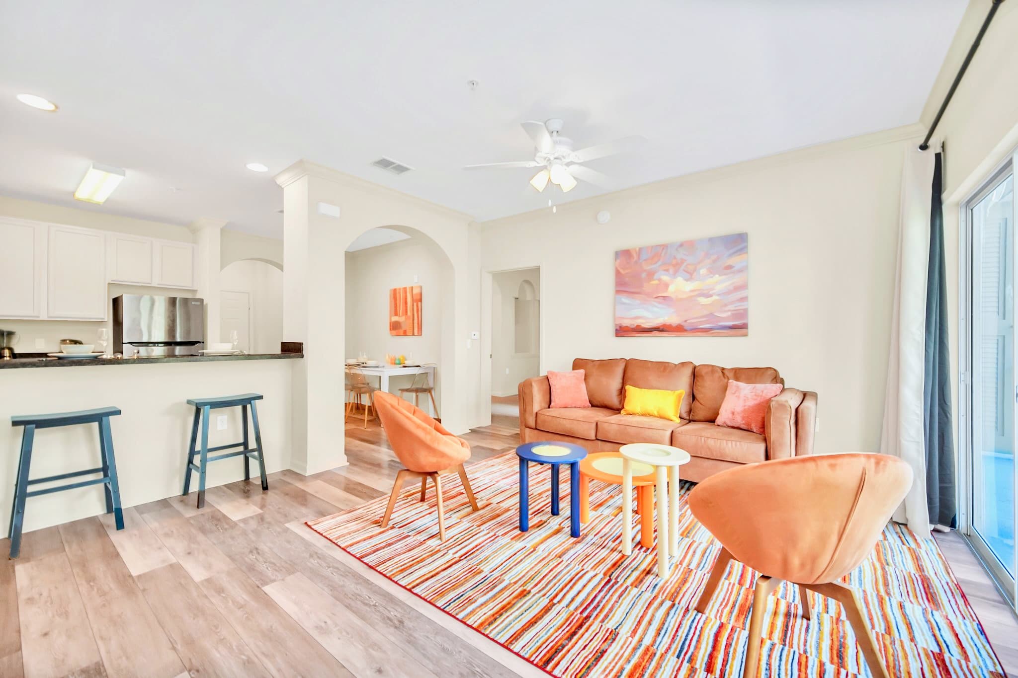 Vibrant living area with natural light
