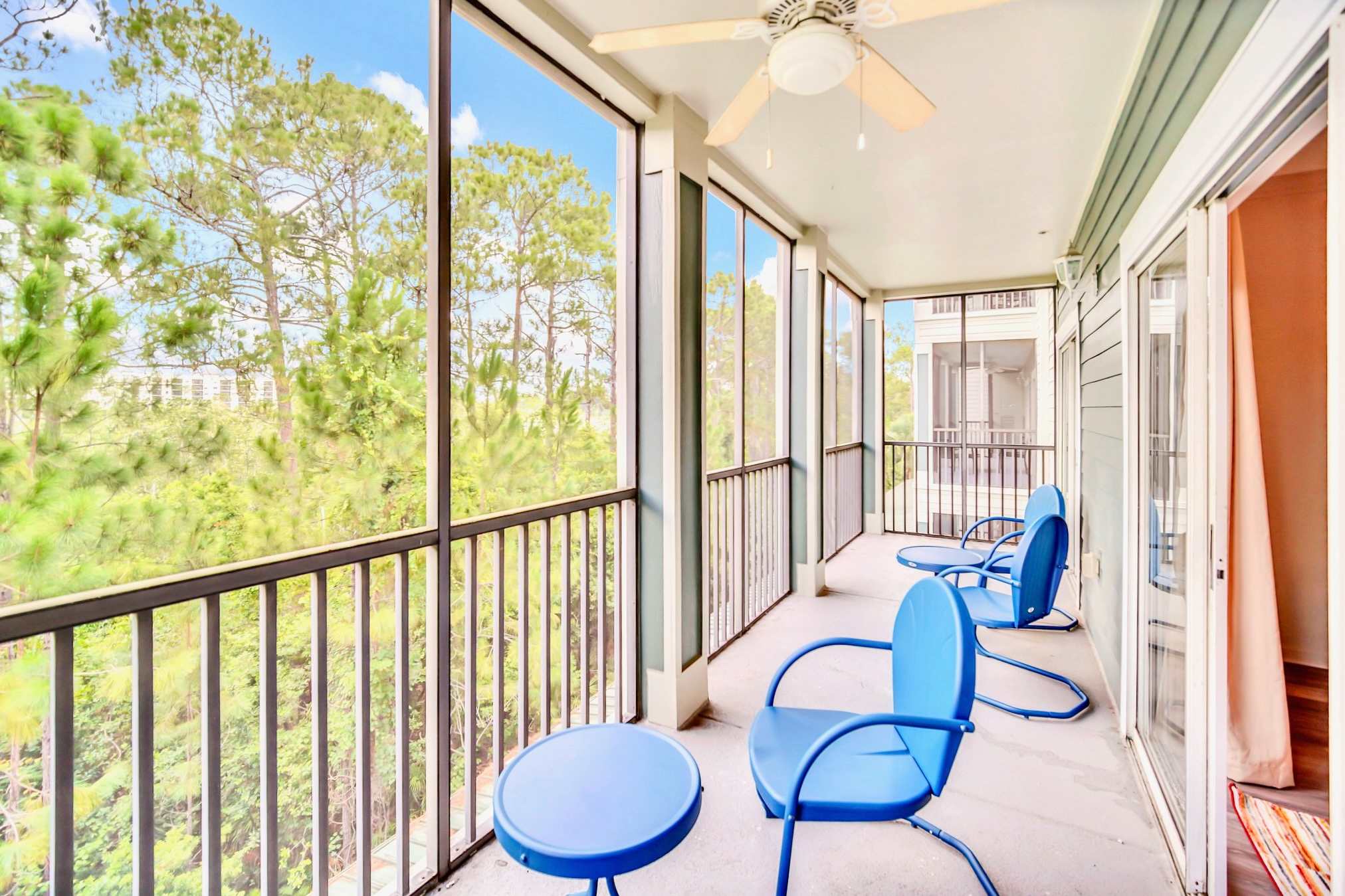 Private outdoor patio with seating