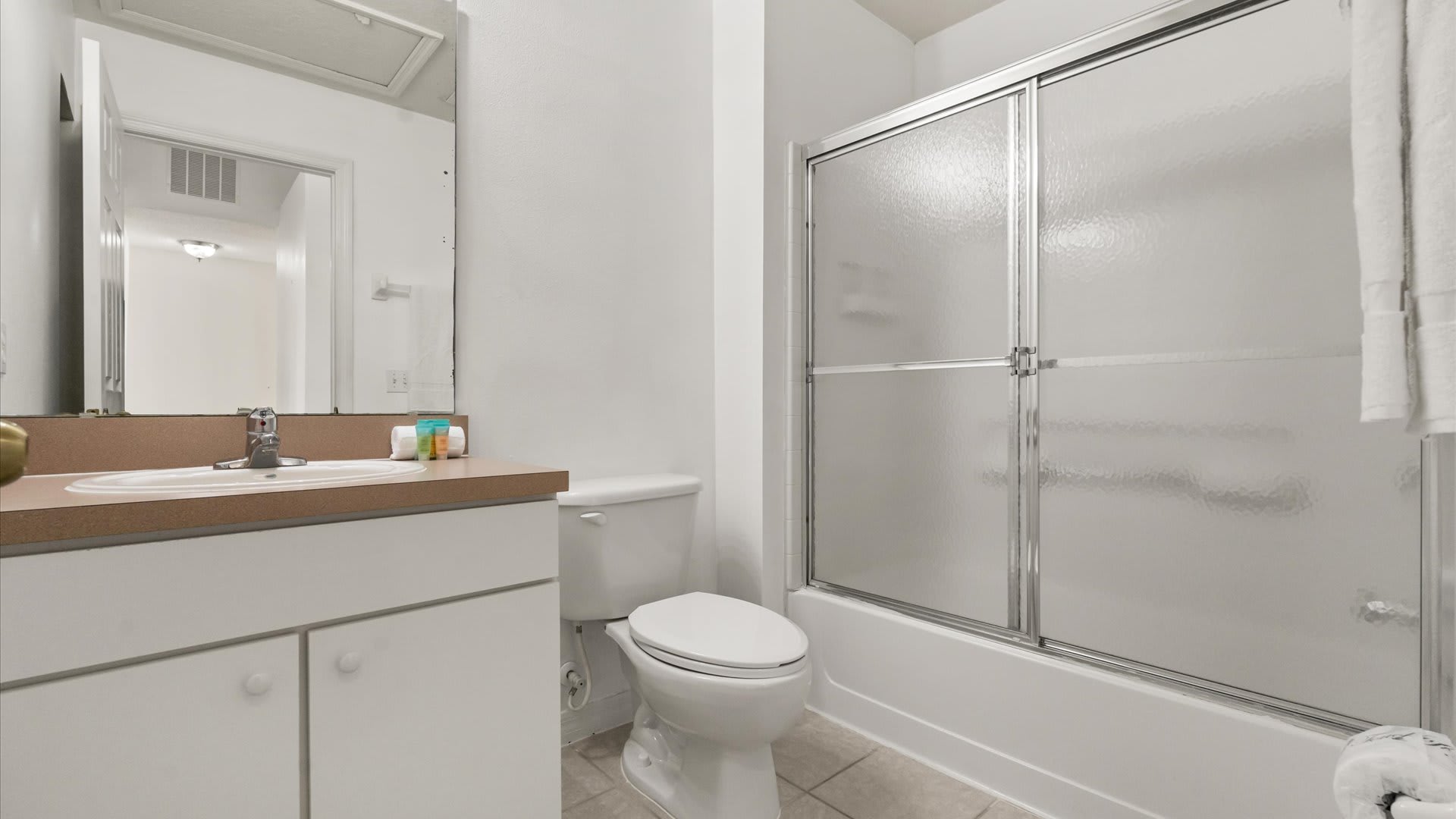 Full bathroom with standing shower 