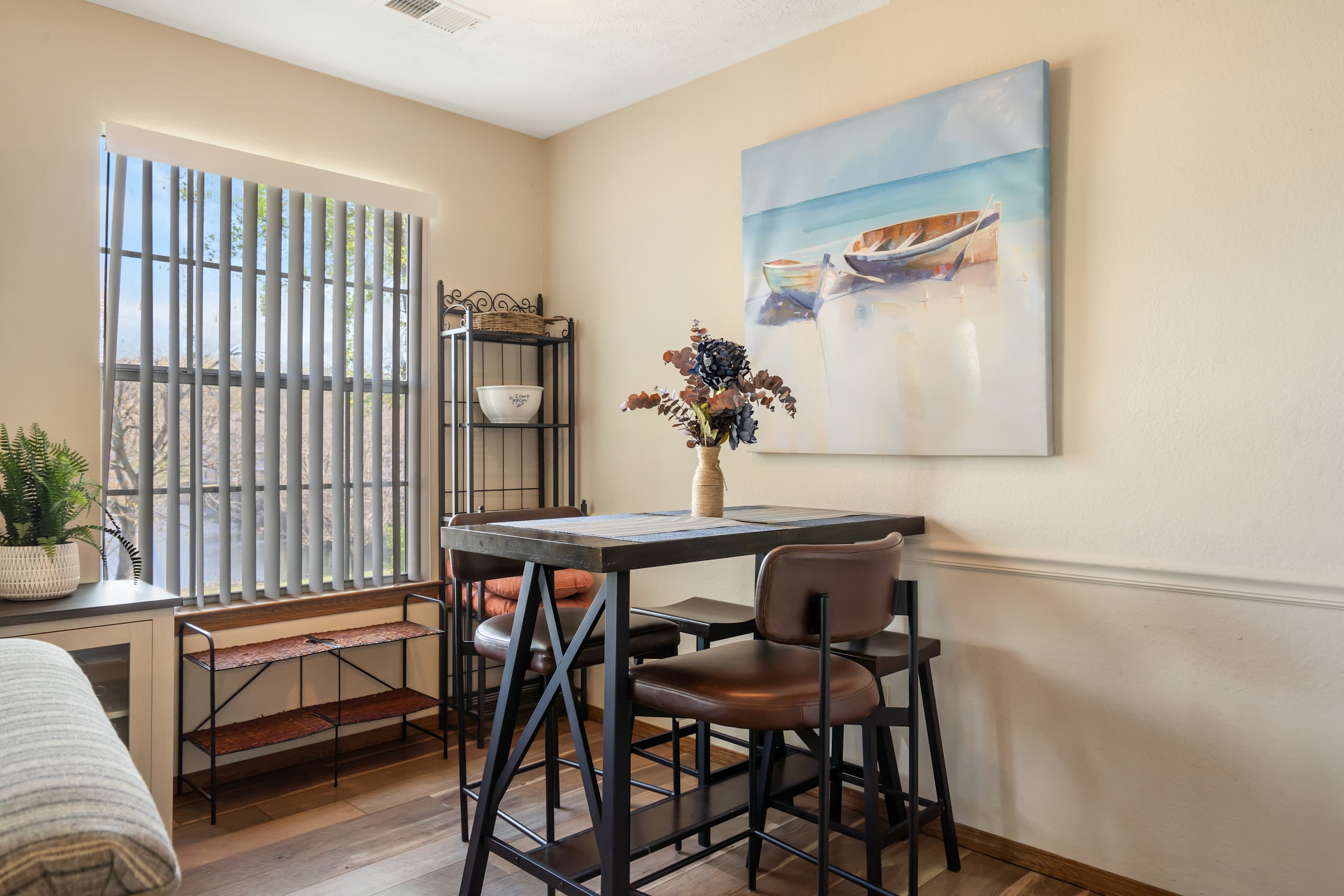 Make mealtime memories together at the dining table, seating 4