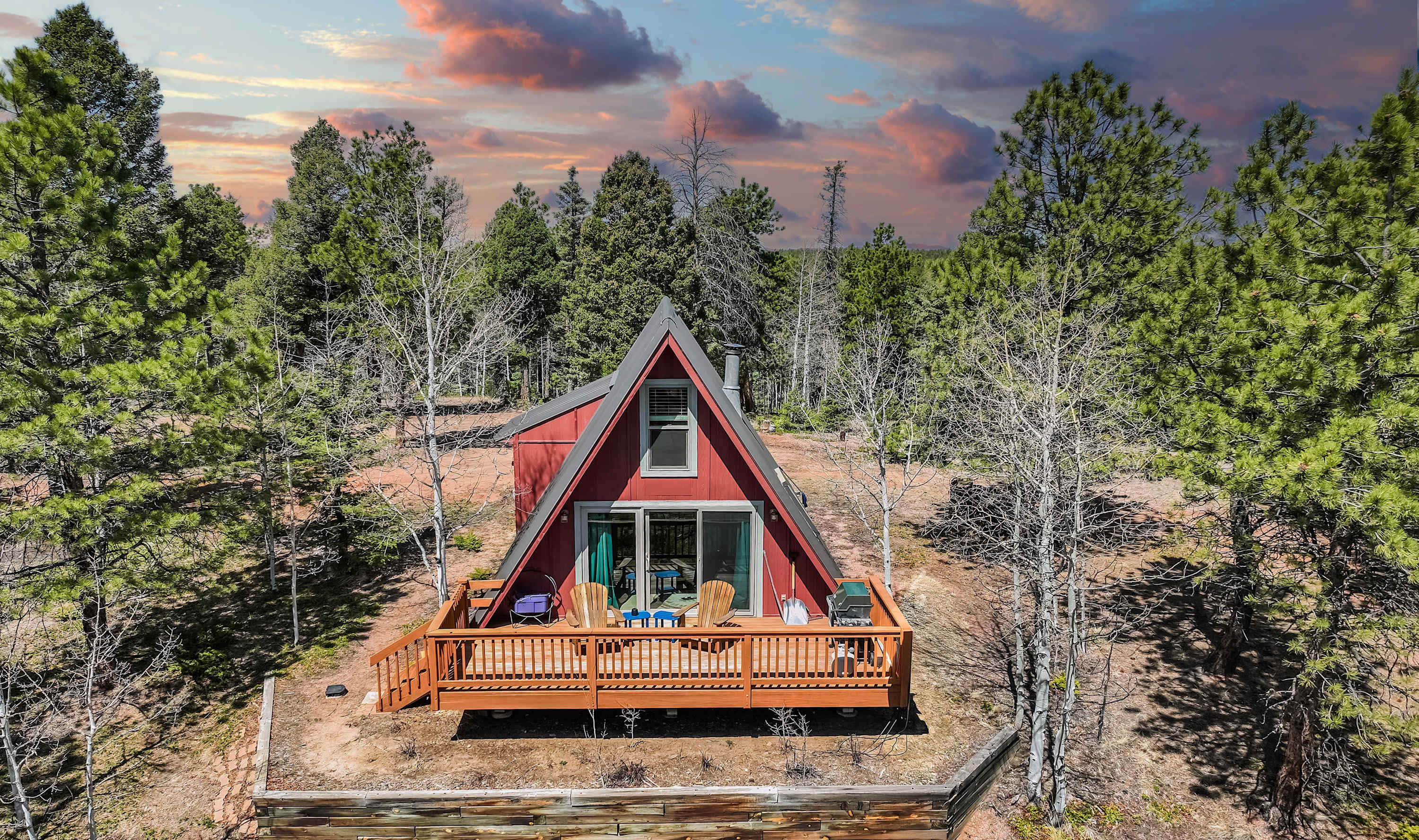 Sloped Summit! Rustic A-Frame Cabin with Scenic Views — Divide, CO — vacation rental