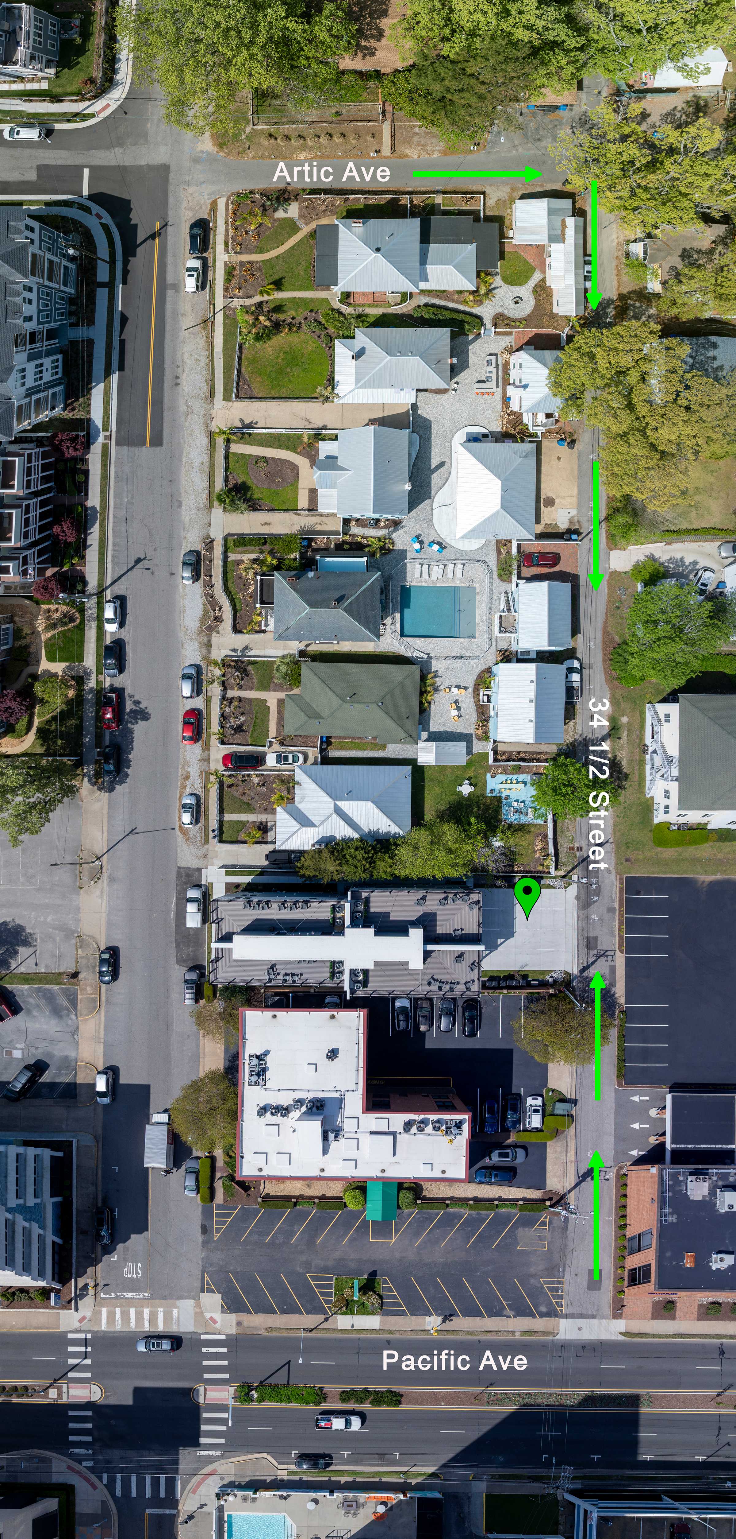 Parking directions from Arctic Ave or Pacific Ave