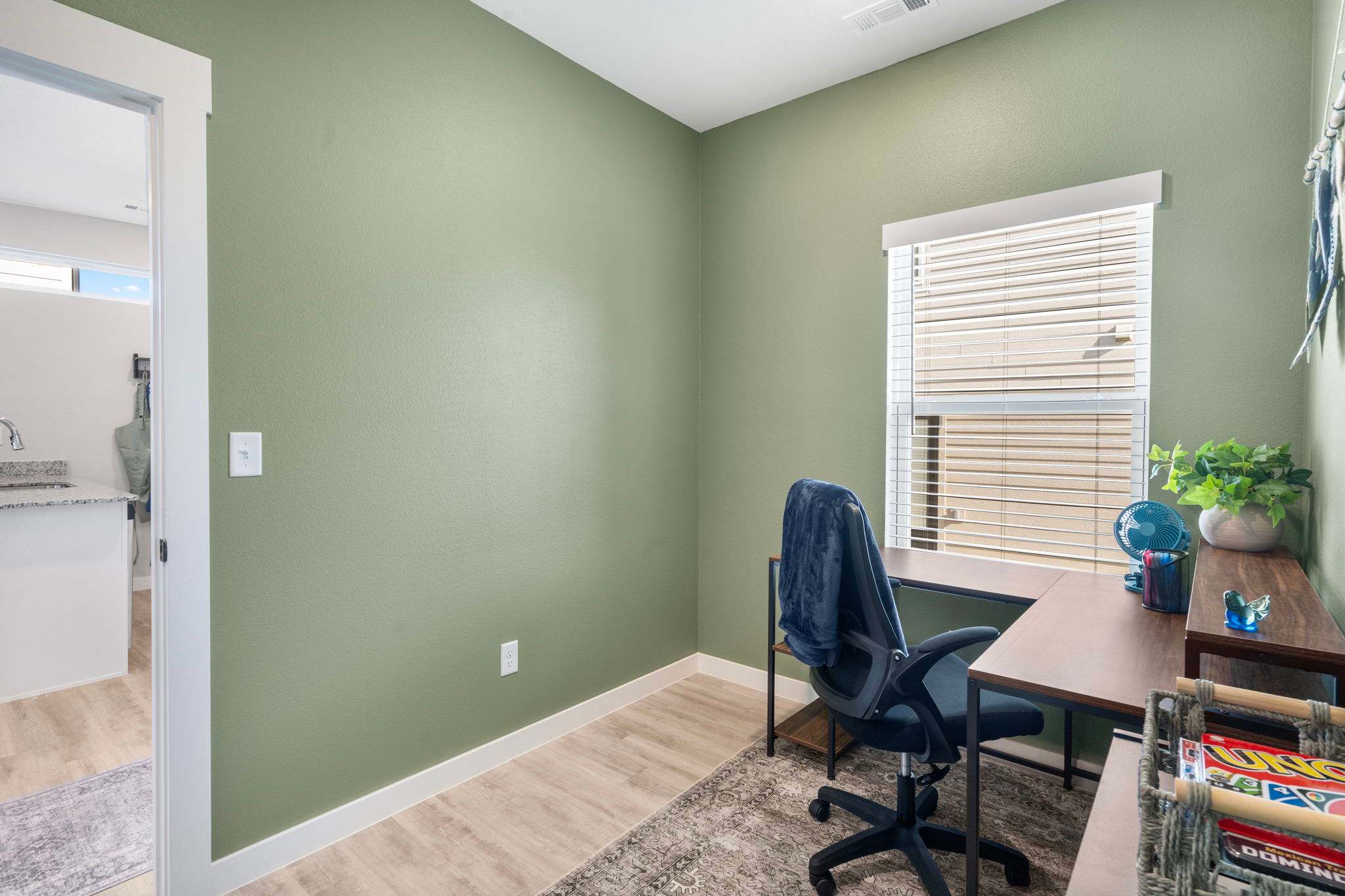 Dedicated office space makes working from home easy.